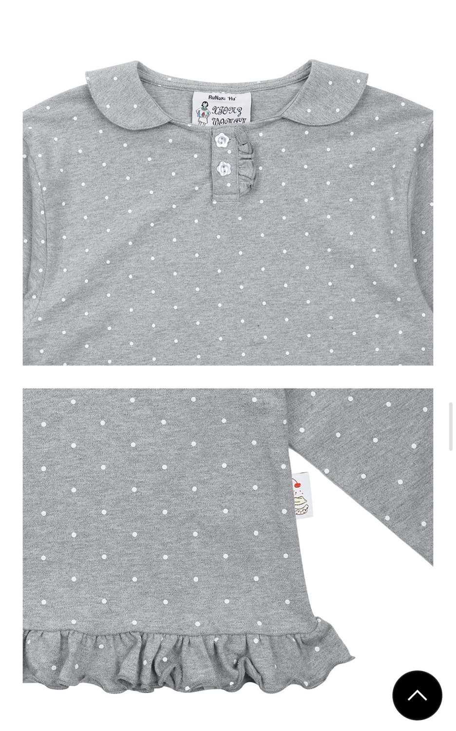 루나키후 유키 도트 PK 롱슬리브 멜란지 그레이 상품이미지4