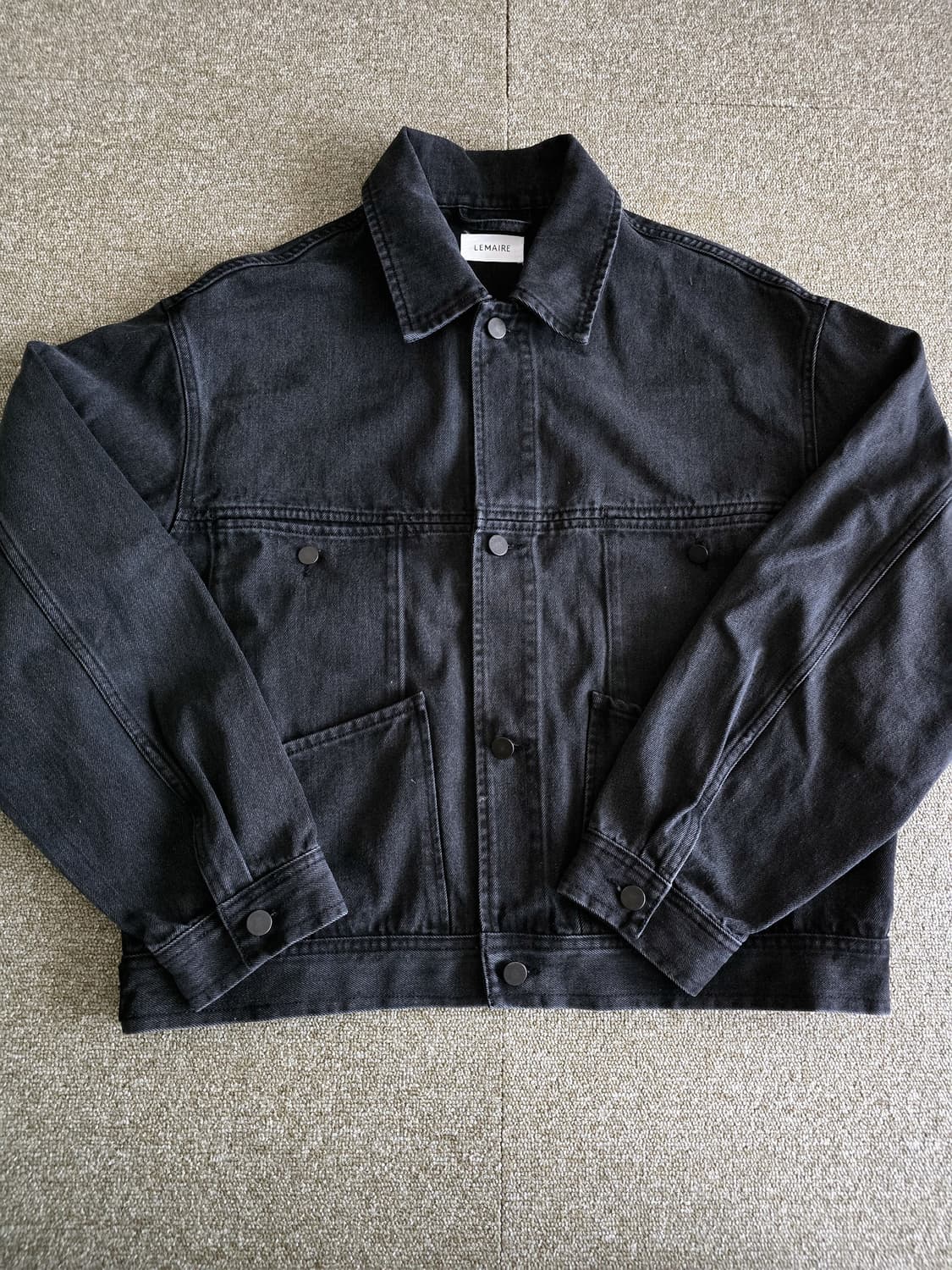 LEMAIRE 르메르 4 포켓 블랙 데님 블루종 재킷 M 미사용  상품이미지3