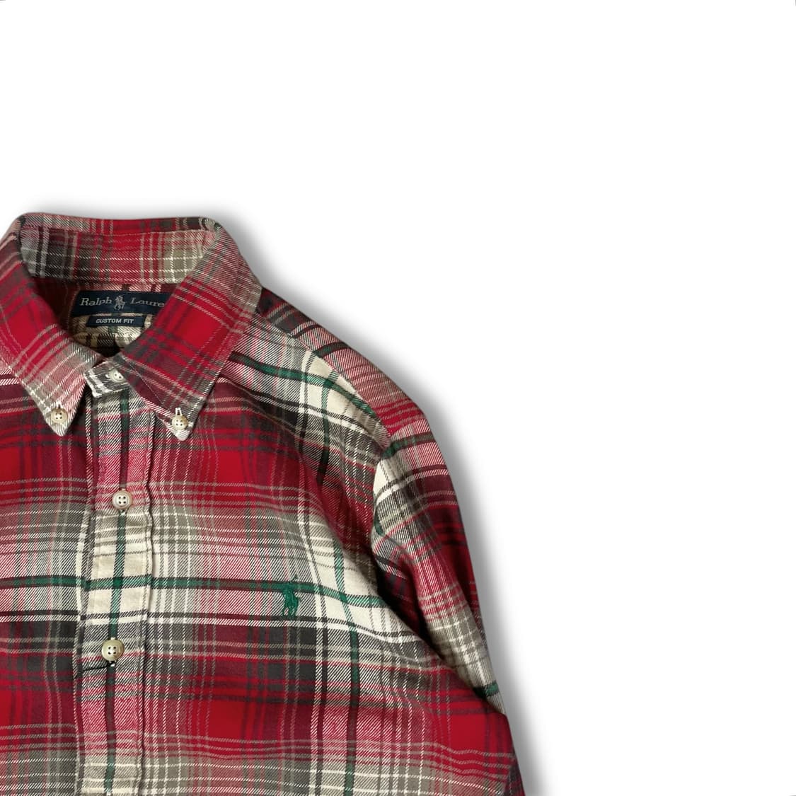 폴로 랄프로렌 레드 그라데이션 체크 긴팔 셔츠 커스텀핏 S 상품이미지2