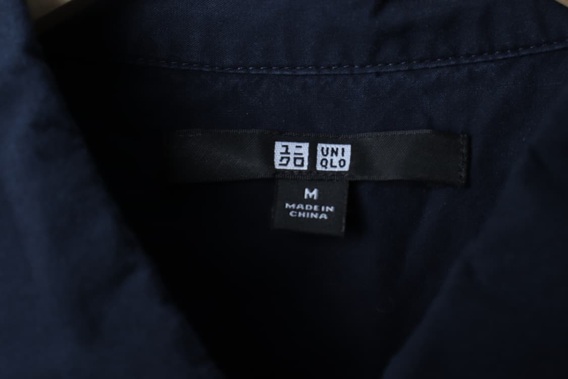 W(M-L) 유니클로 드레스 원피스 벨트 셔츠 네이비 롱-H33438 상품이미지5
