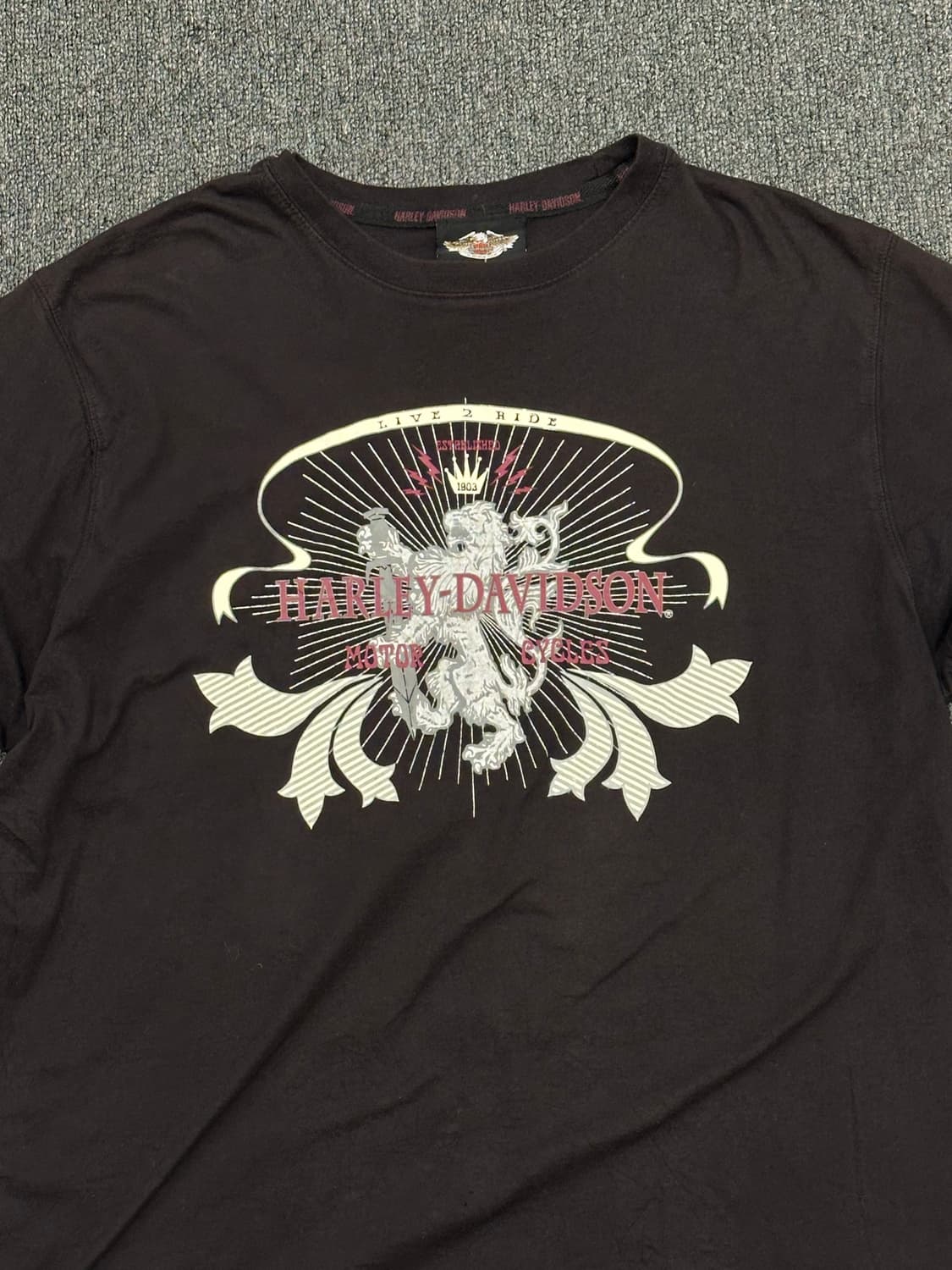 L)할리데이비슨 프린팅 레이어드 롱슬리브 상품이미지6