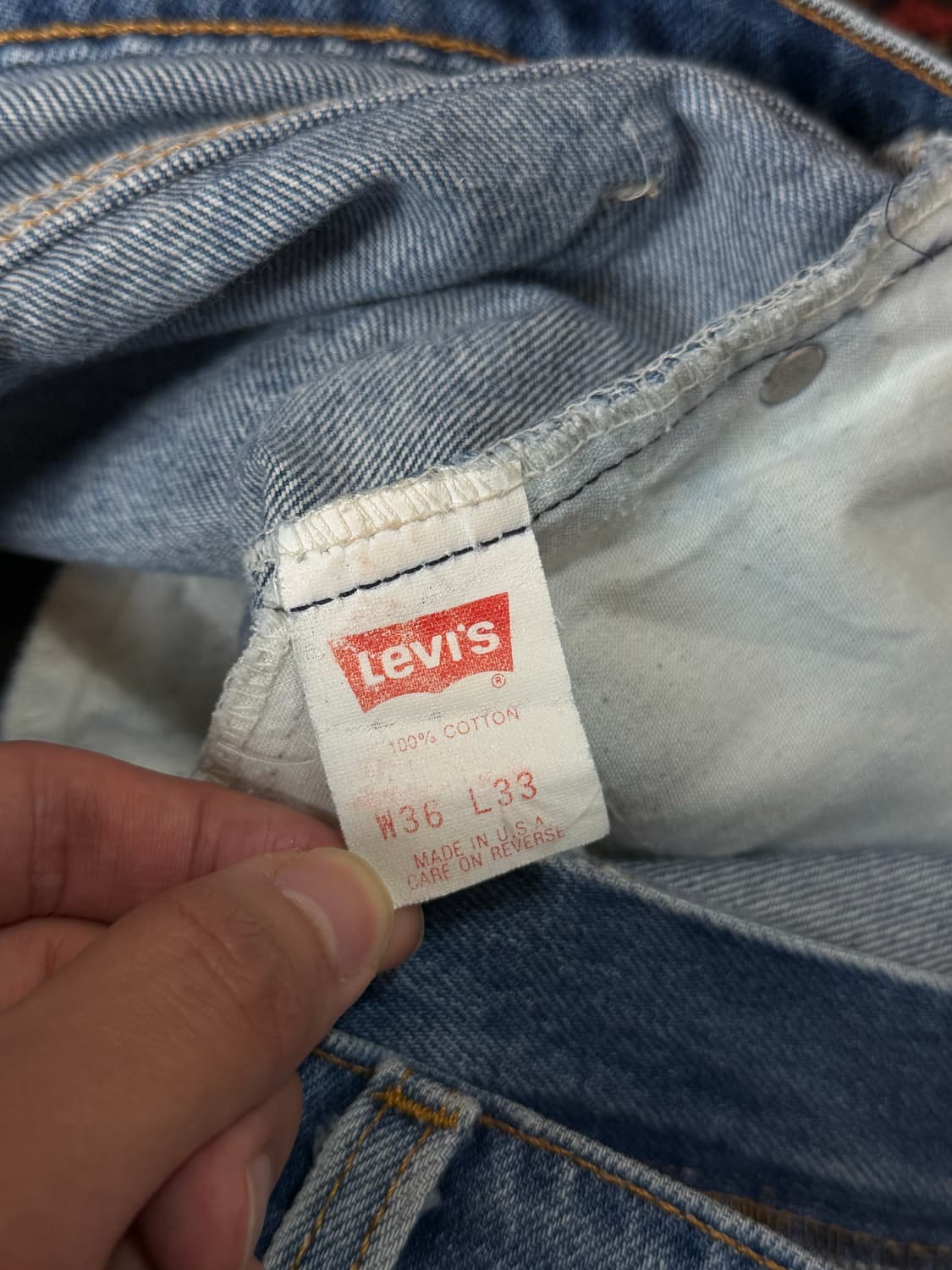 90's USA Made 빈티지 리바이스 517 오렌지탭 부츠컷 데님 상품이미지9