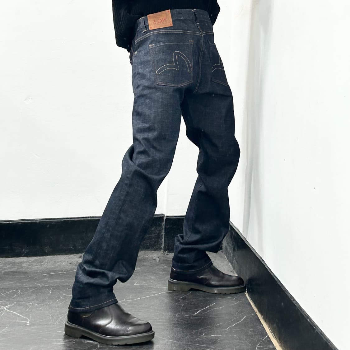 에비수 자수 로고 데님 팬츠 상품이미지1