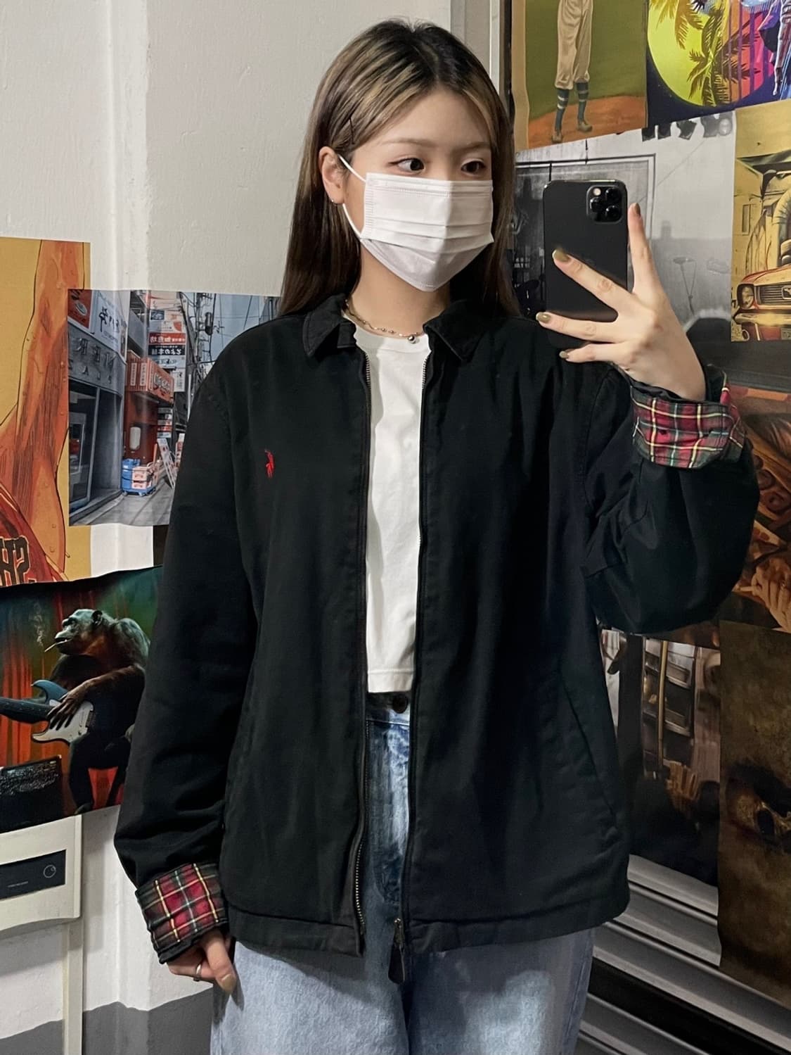 폴로 랄프로렌 신형 블랙 블루종 L  상품이미지4