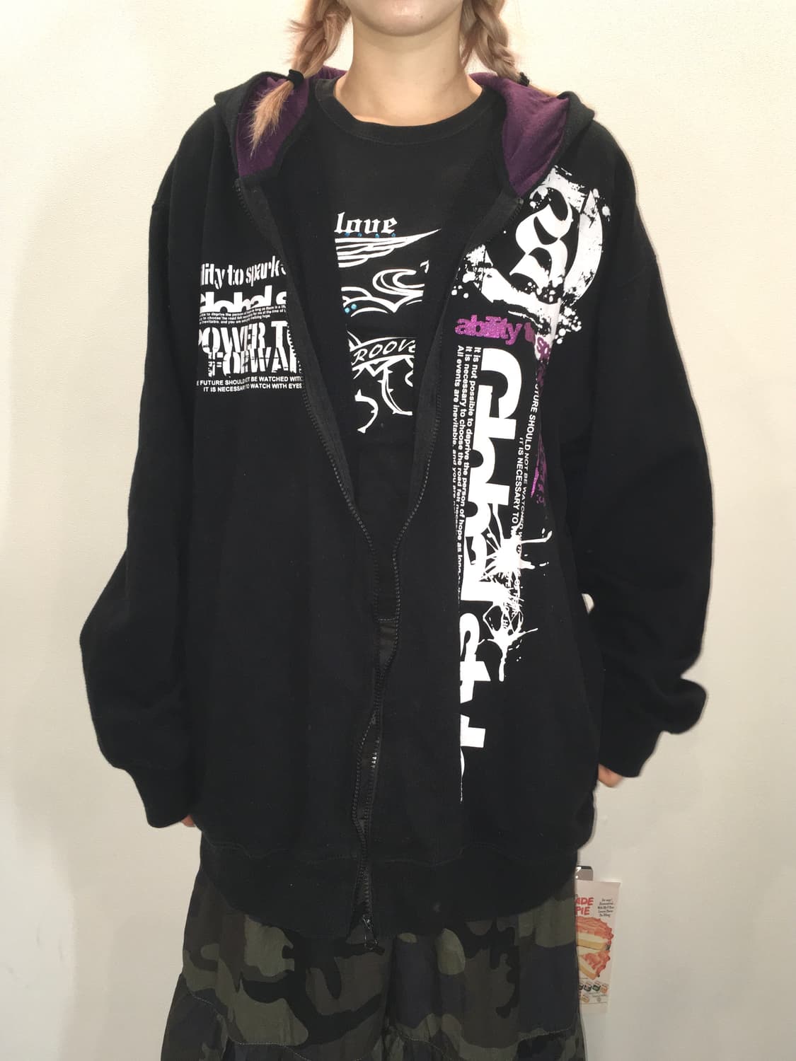 jpn vintage punk black purple hood zipup 상품이미지4