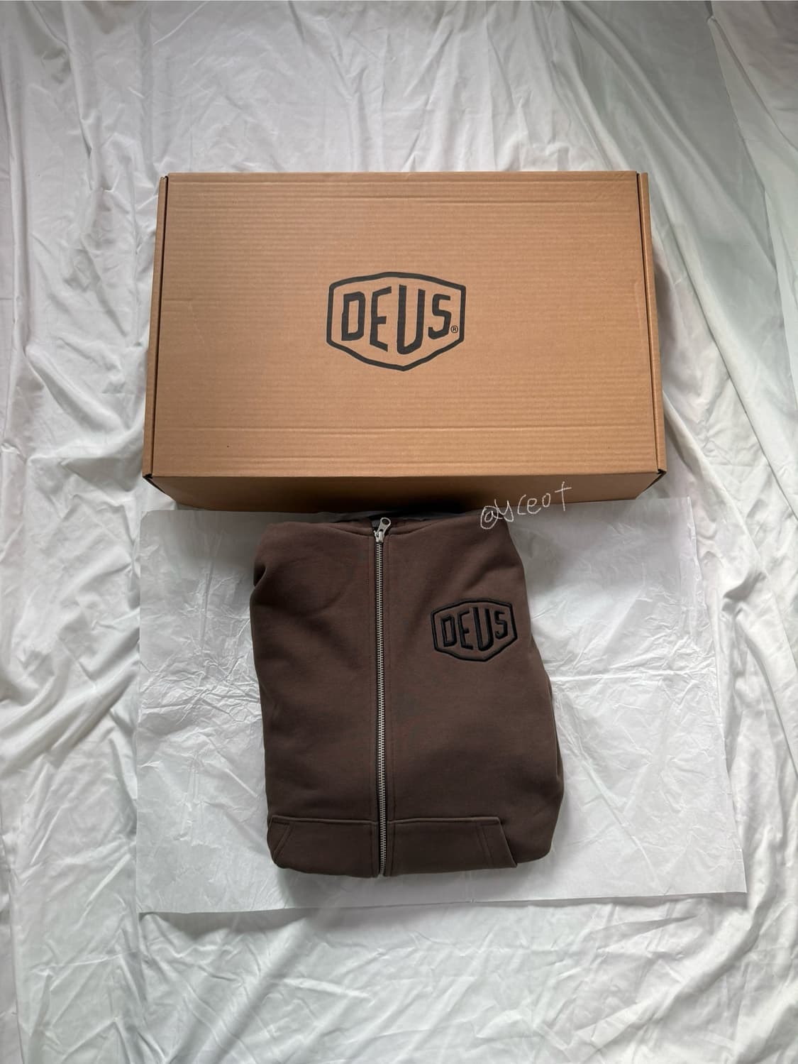 플리마켓🔥 데우스 컬리지 어드레스 후드 집업 올리브 상품이미지2