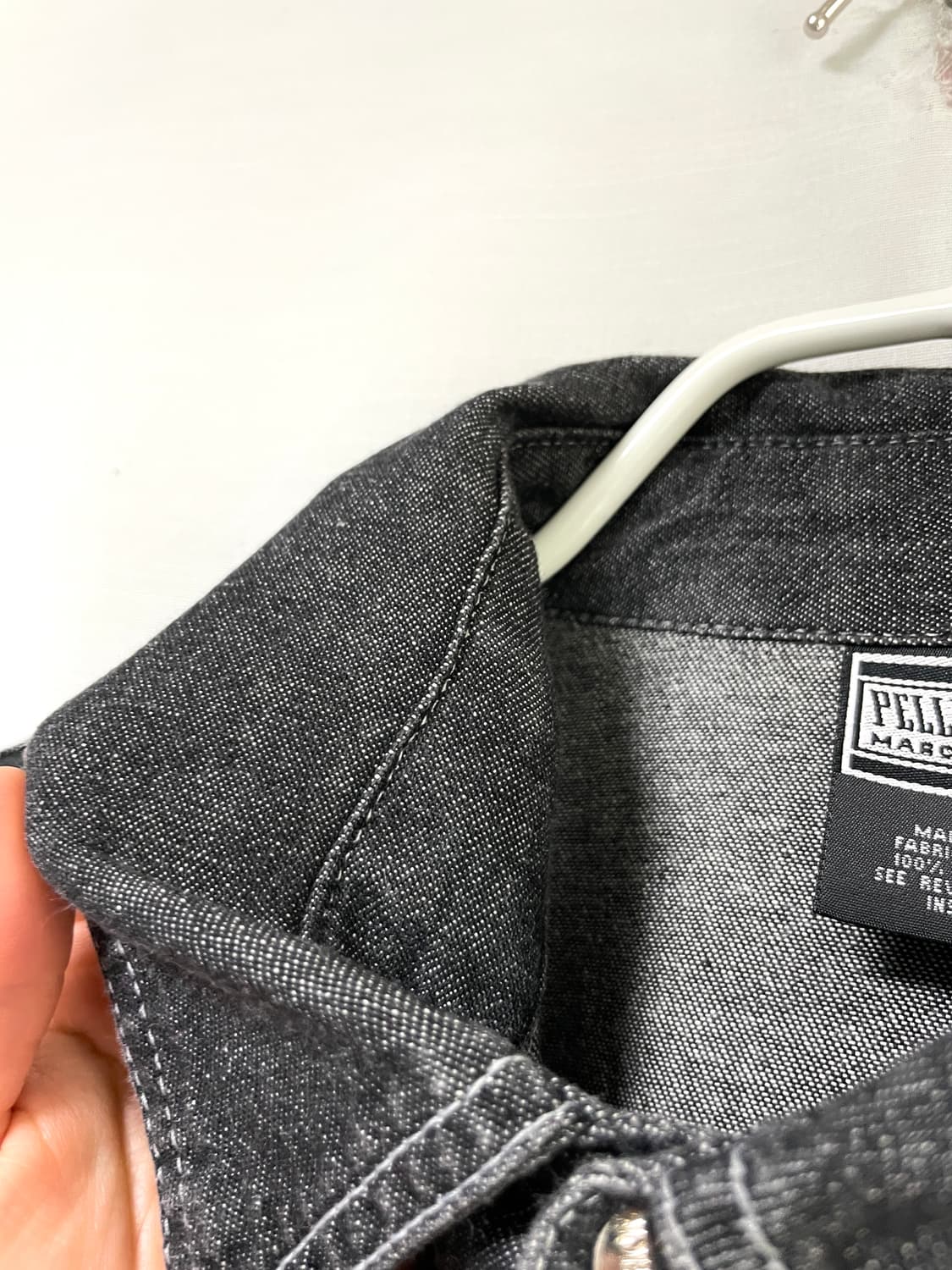 PELLE PELLE 펠레펠레 얇은 흑청 데님셔츠 L 상품이미지7