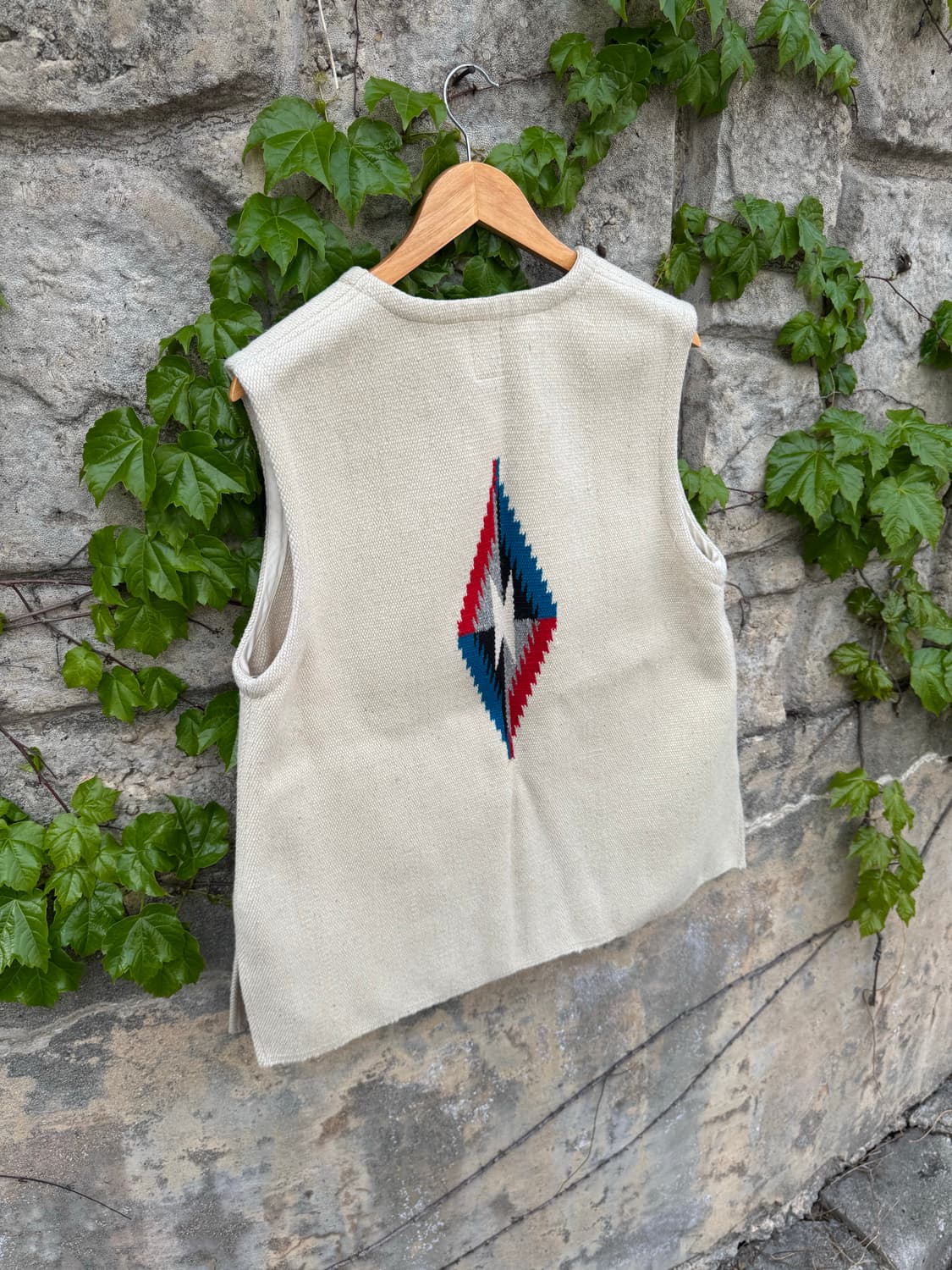 70s 오르테가 빈티지 핸드 우븐 울 웨스턴 치마요 베스트 조끼 상품이미지4