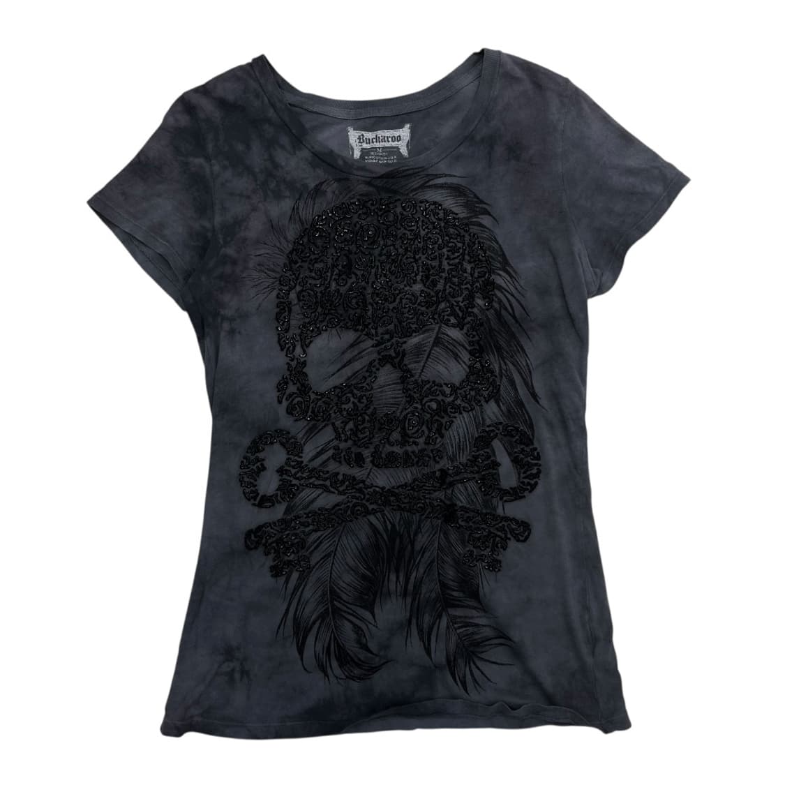 버커루 y2k 프린팅 그레이 반팔티 M 상품이미지3