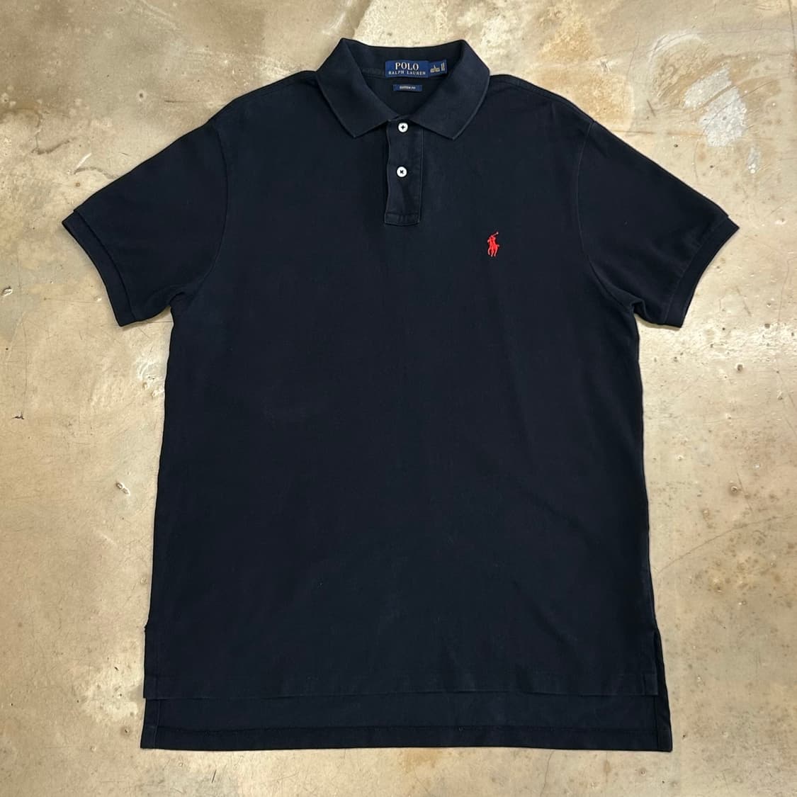 L 폴로랄프로렌 커스텀핏 블랙 카라 반팔티 상품이미지2
