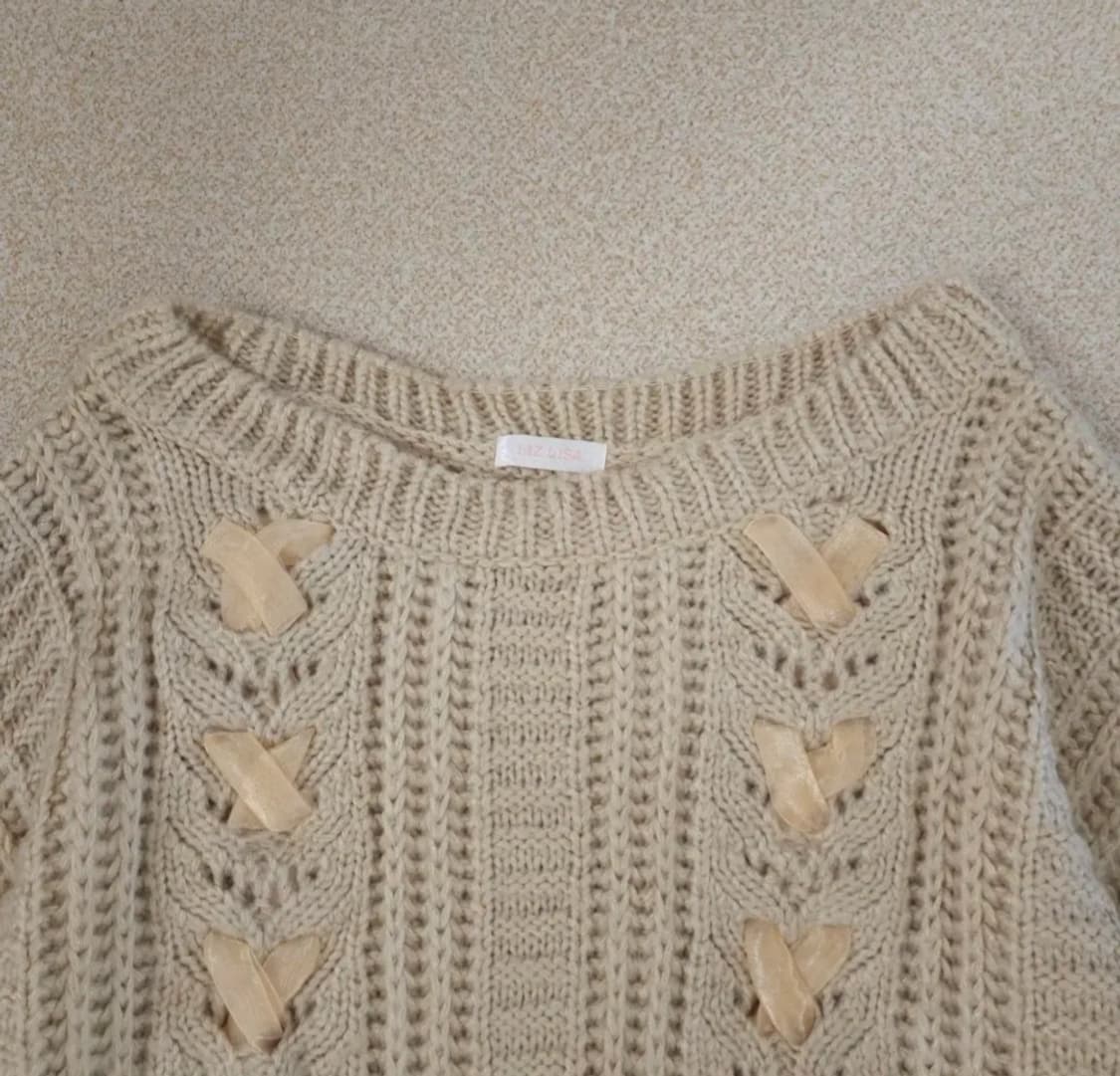 (0)리즈리사 일본빈티지 리본 디테일 긴팔 니트 스웨터 상품이미지3