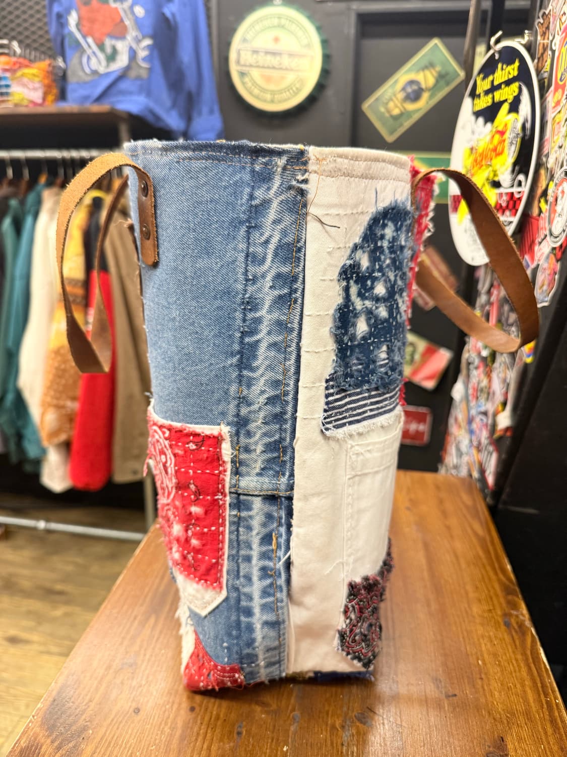 빈티지 데님 패치워크 토트백  상품이미지4