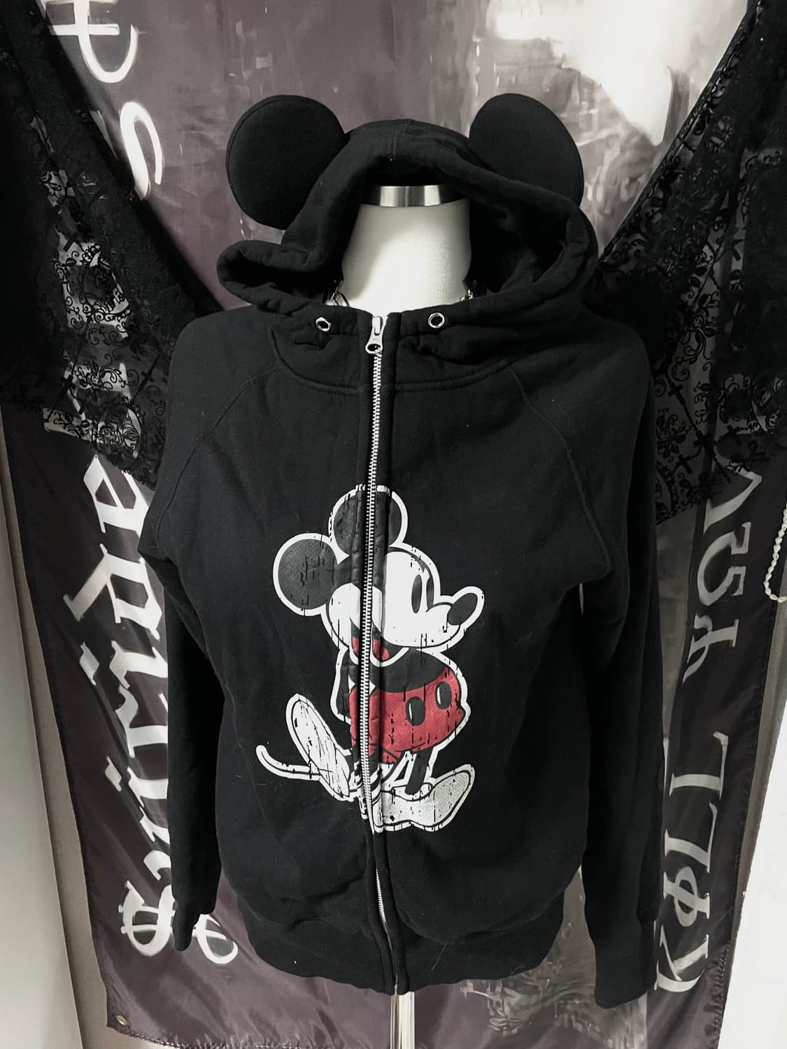 도쿄 디즈니 미키마우스 귀달이 후드집업 00s 핀터갸루니혼진서브컬쳐양산형 상품이미지3