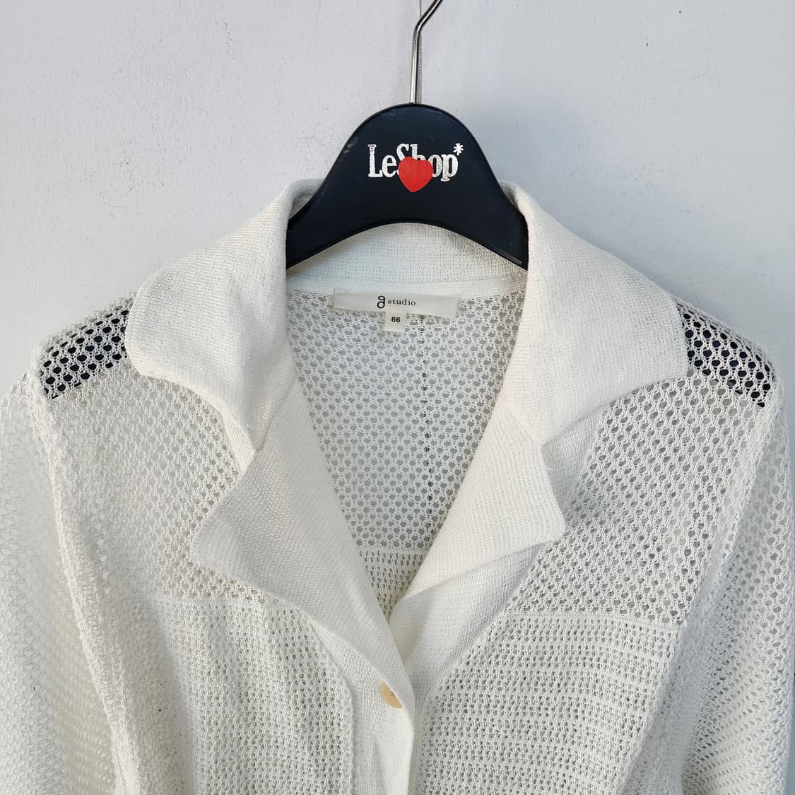 지스튜디오 화이트 니트 롱 원피스 펀칭 상품이미지2