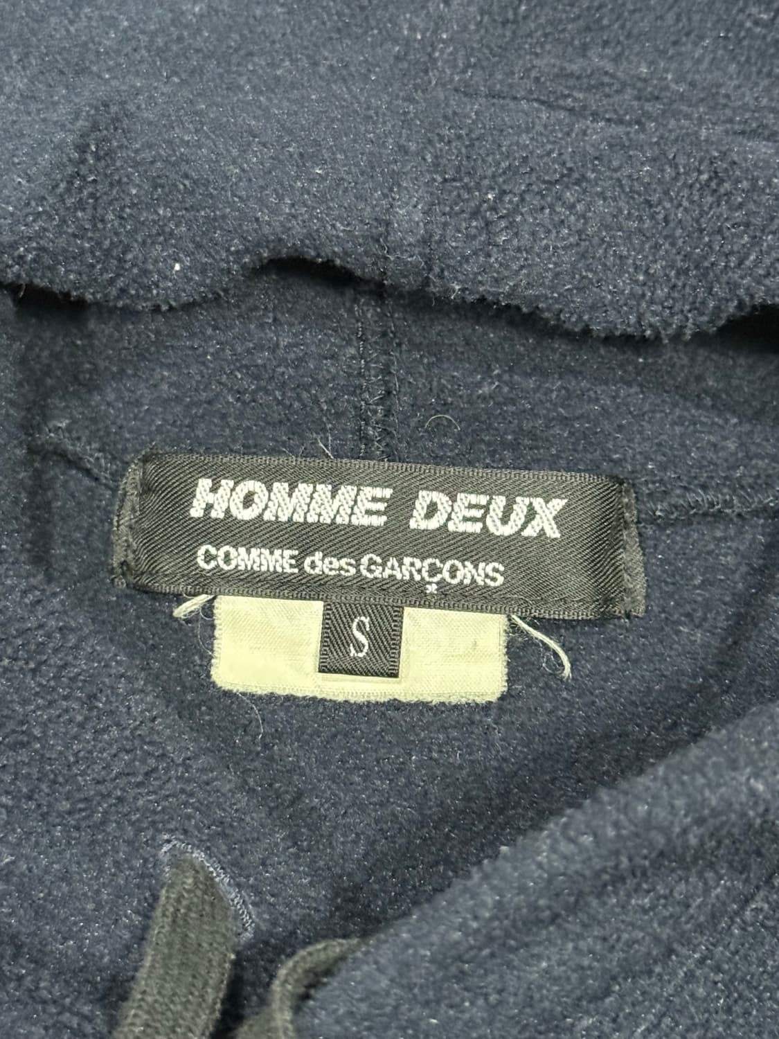 2013 꼼데가르송 아카이브 데님 플리스 원단 결합 후드 티셔츠 상품이미지3