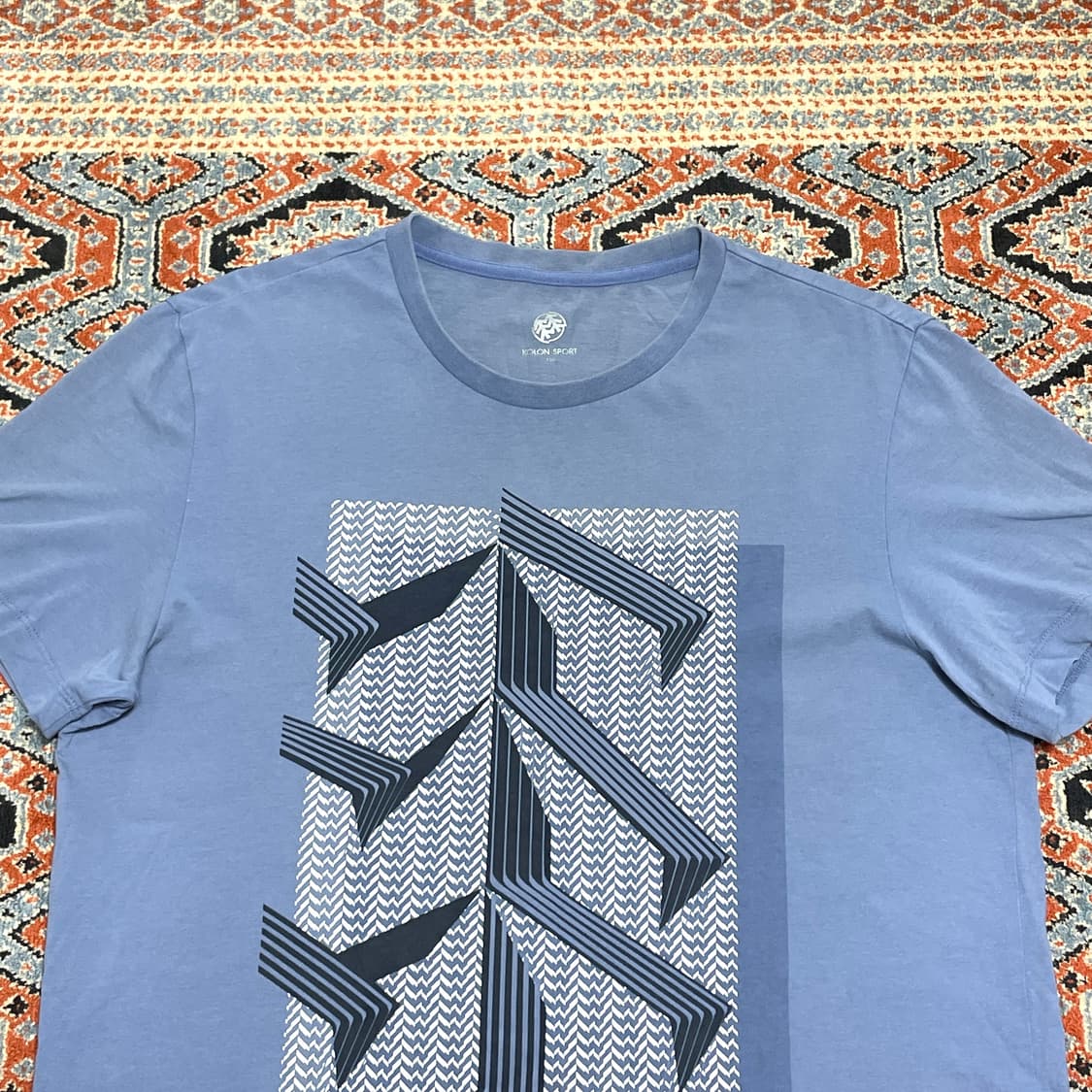 코오롱스포츠 블루 프린팅 티셔츠 여성100 상품이미지2