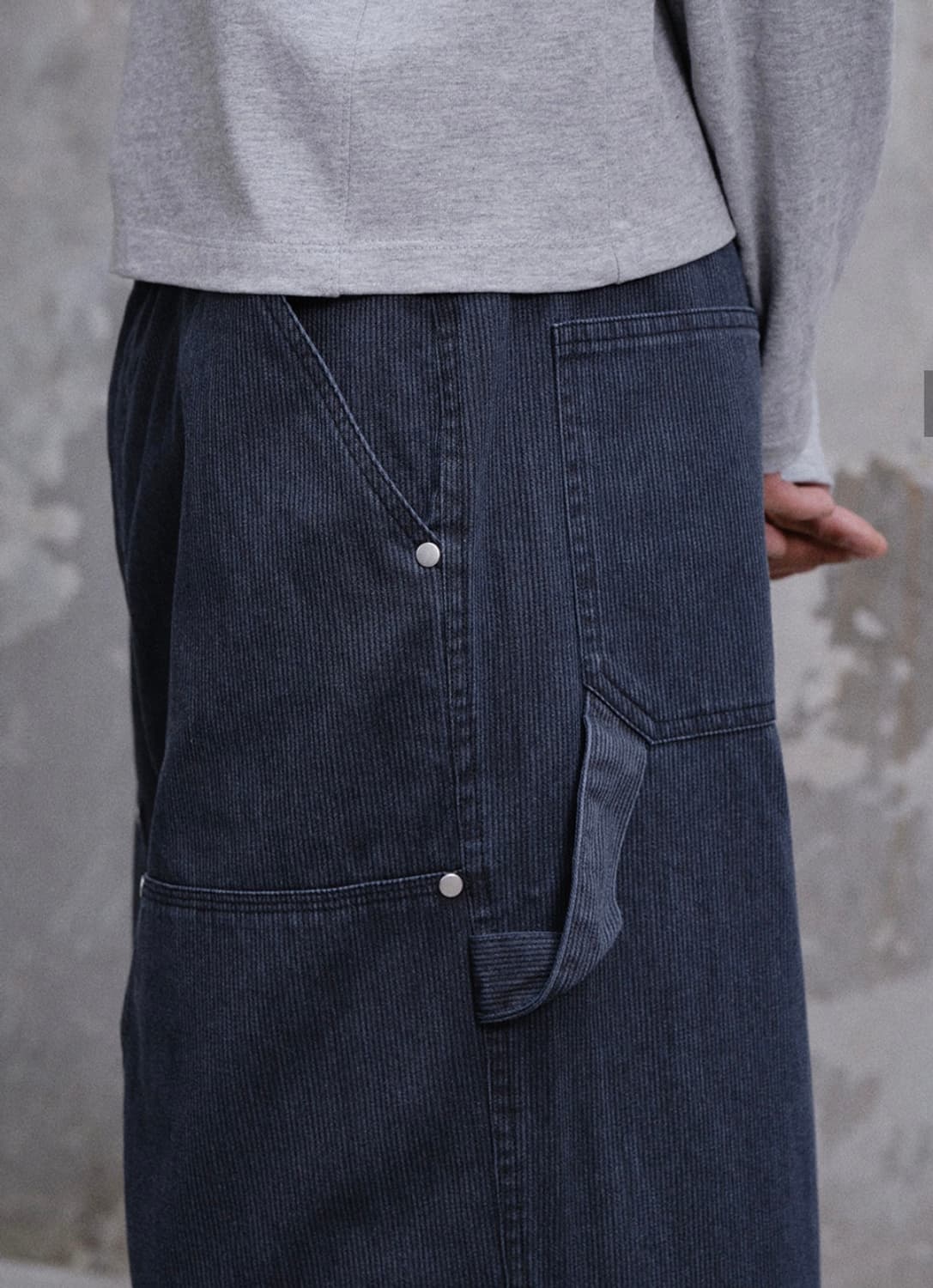 다이브인 워시드 카펜터 더블니 팬츠 차콜 1사이즈 상품이미지2