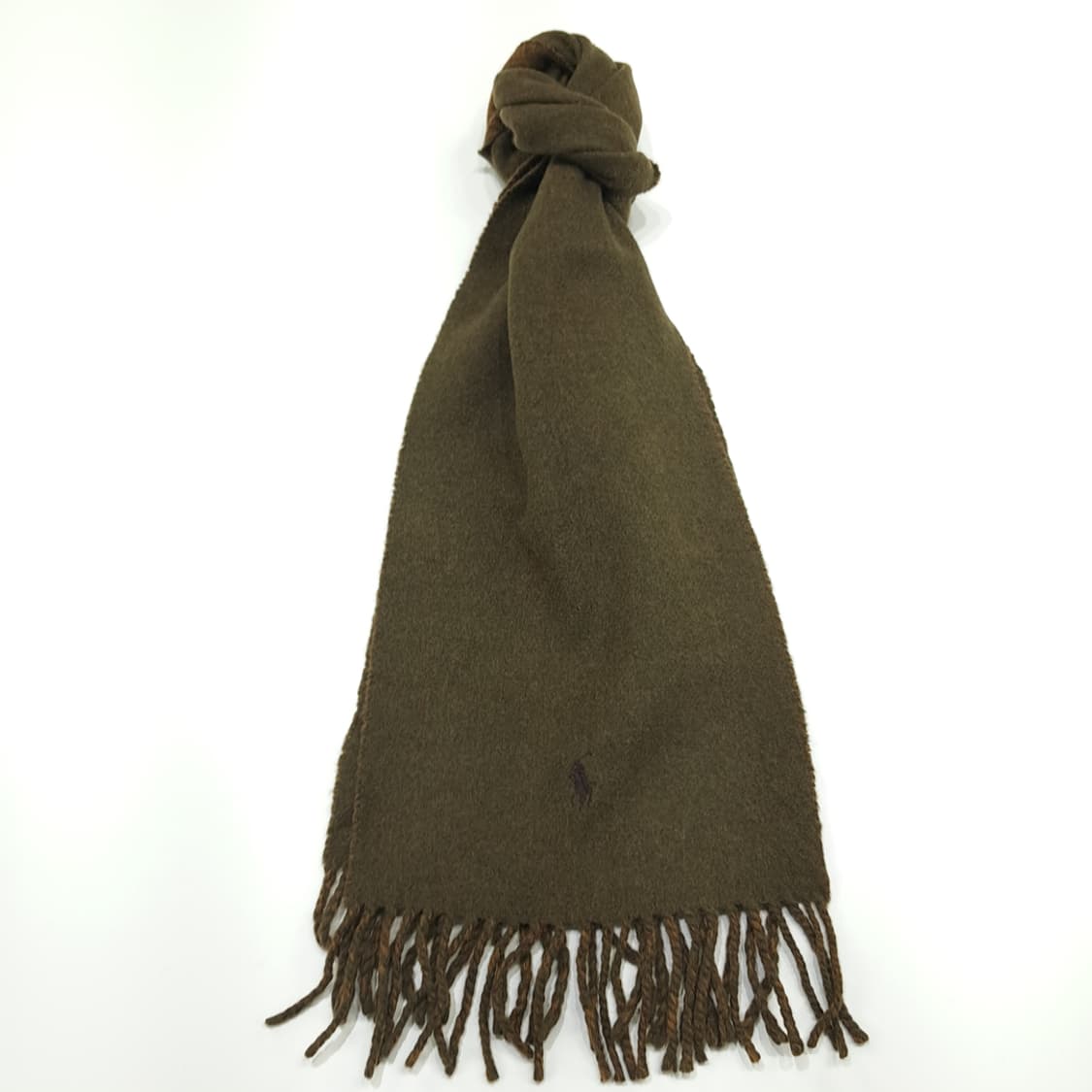 MX274 폴로 랄프로렌 올리브그린 하운드투스 양면 램스울 목도리 머플러 상품이미지1