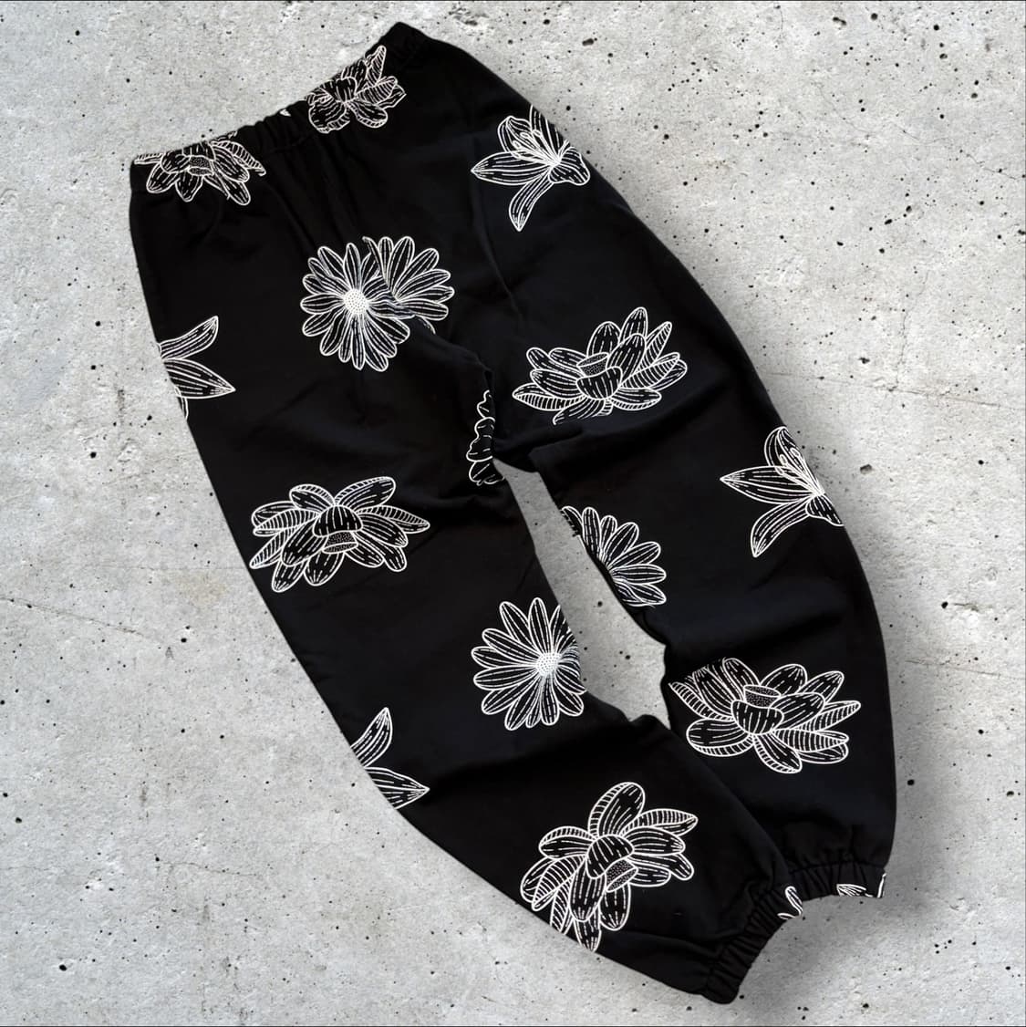 마르디메크르디 블랙 플라워 패턴 트레이닝 바지 팬츠 D734 상품이미지2