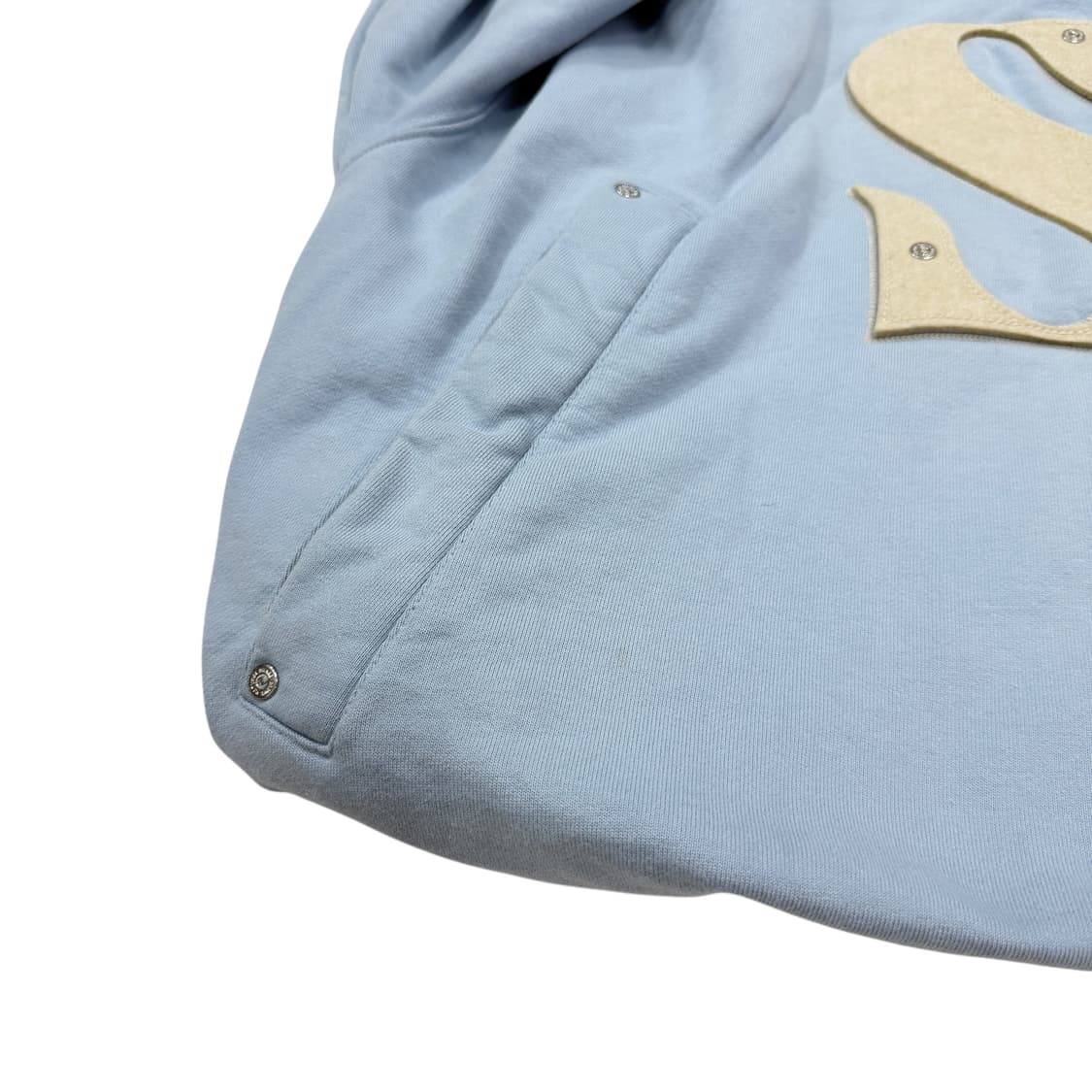 세터 리벳 아플리케 포켓 로고 스웻 후드티 스카이블루 M 상품이미지6