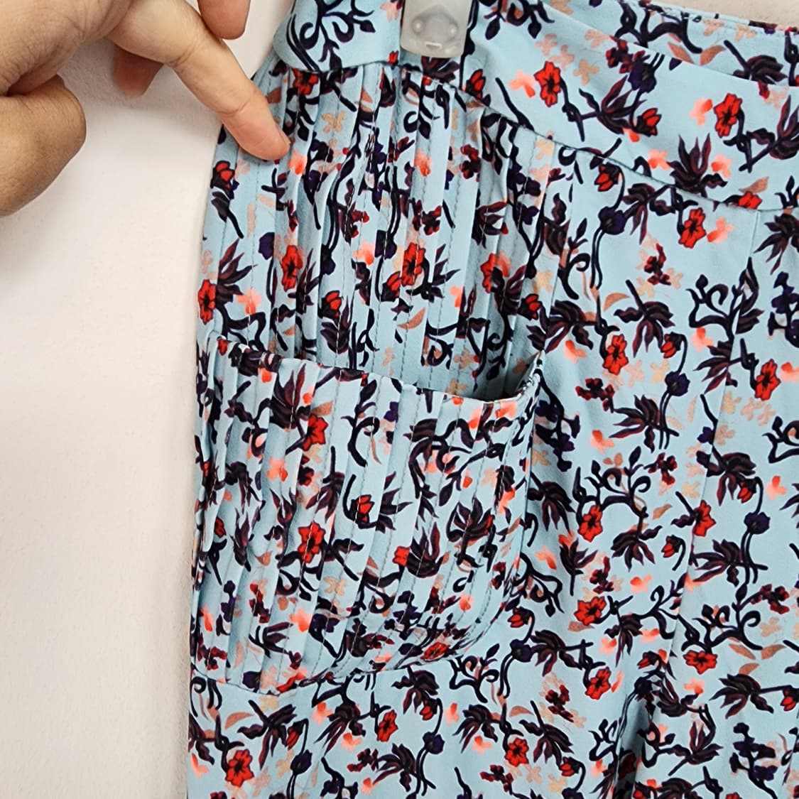 수입 플라워 패턴 프릴 부츠컷 바지 상품이미지3