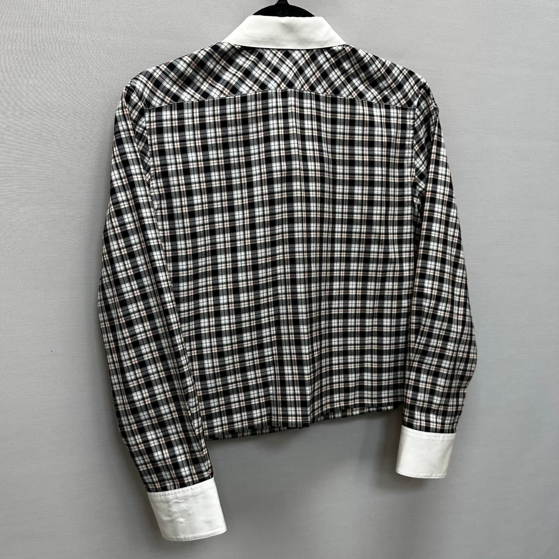 셀린느 크롭 체크 실크 셔츠 (55)  상품이미지6