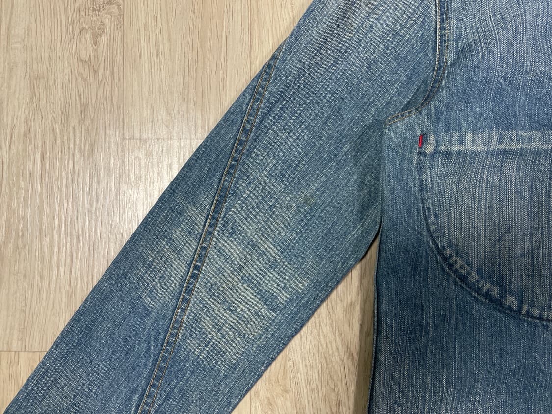 95~100) 00's 리바이스 써클알 중청워싱 데님 커버올(민트급) 상품이미지9