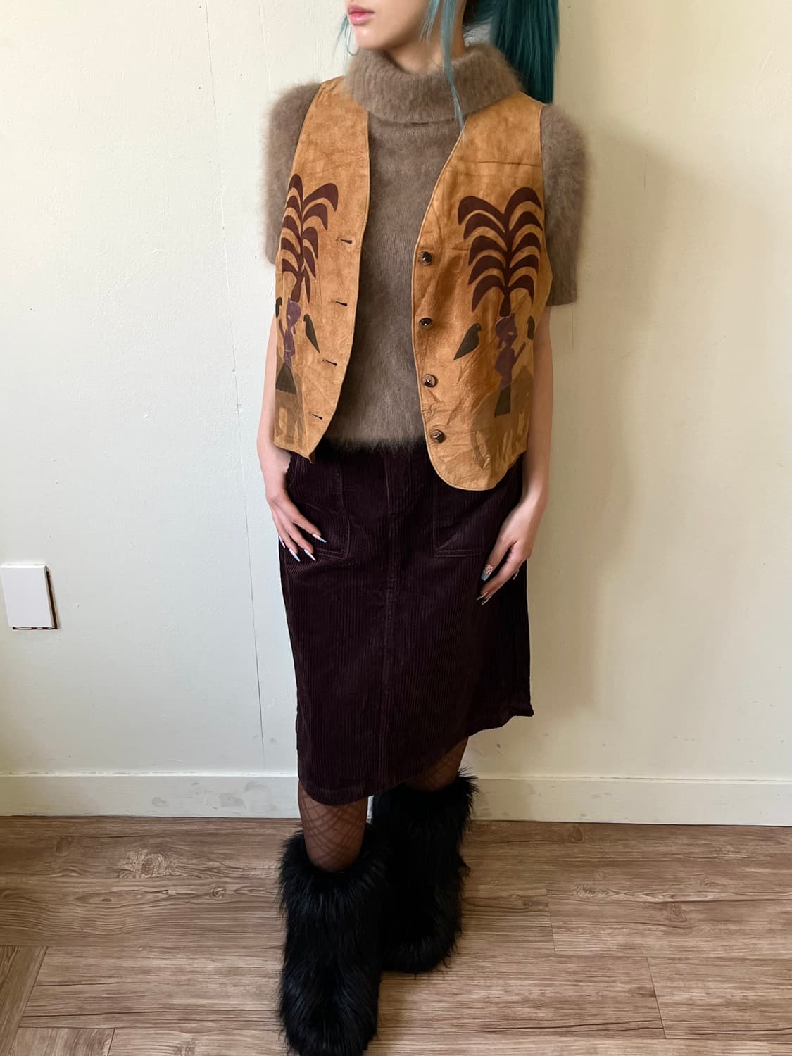 90’s carlos ibanez suede 베스트 자켓 상품이미지5