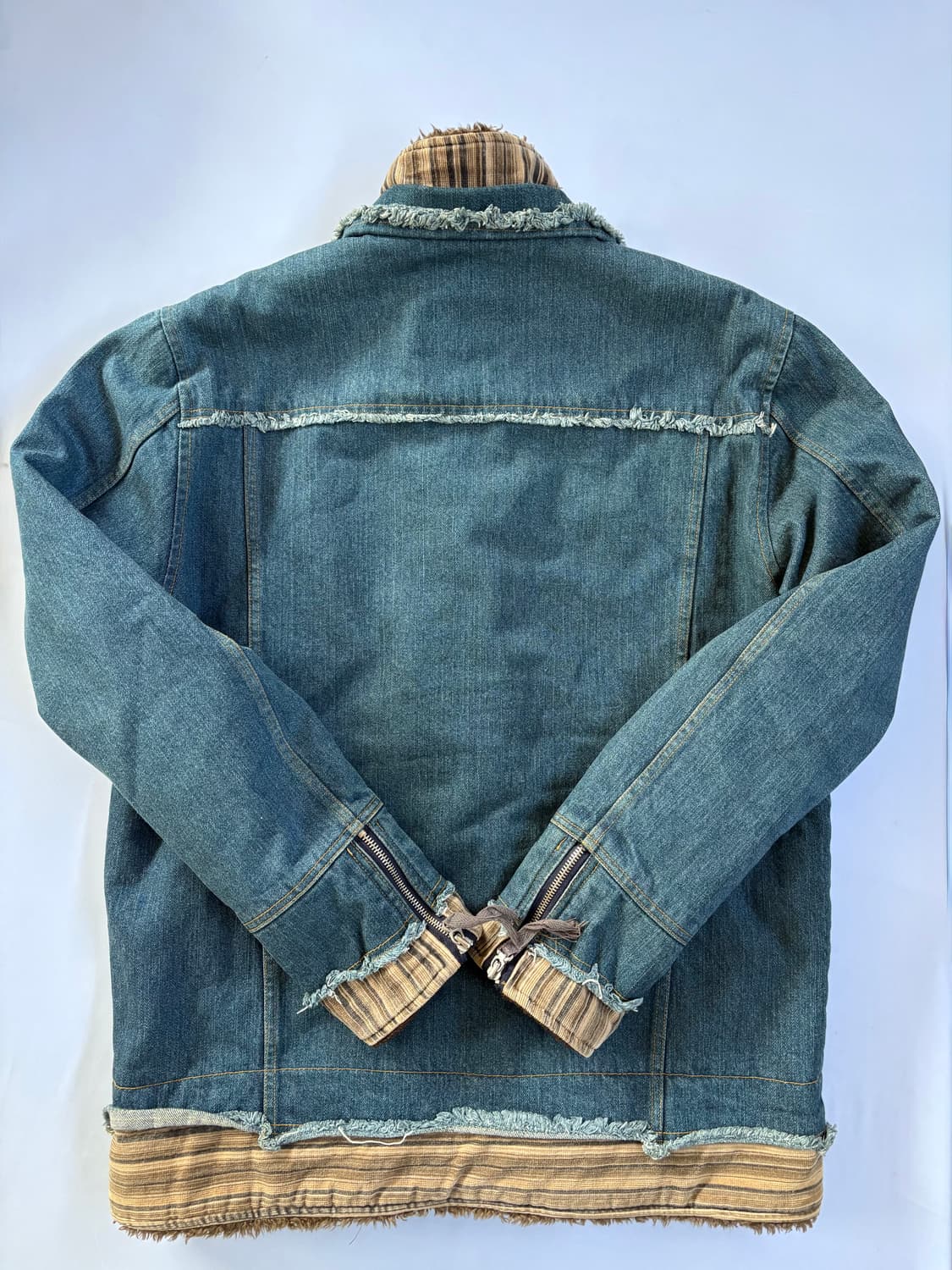 일본빈티지 레이어드 양털 청자켓 상품이미지3