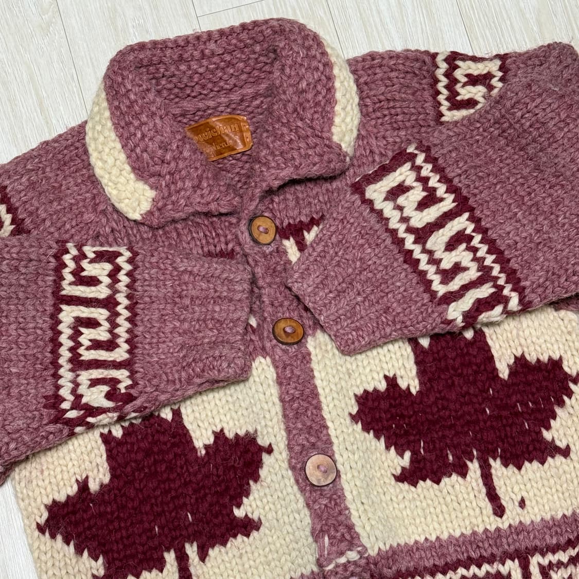 Rare) 로즈핑크/베이지 헤비울 코위찬 상품이미지2