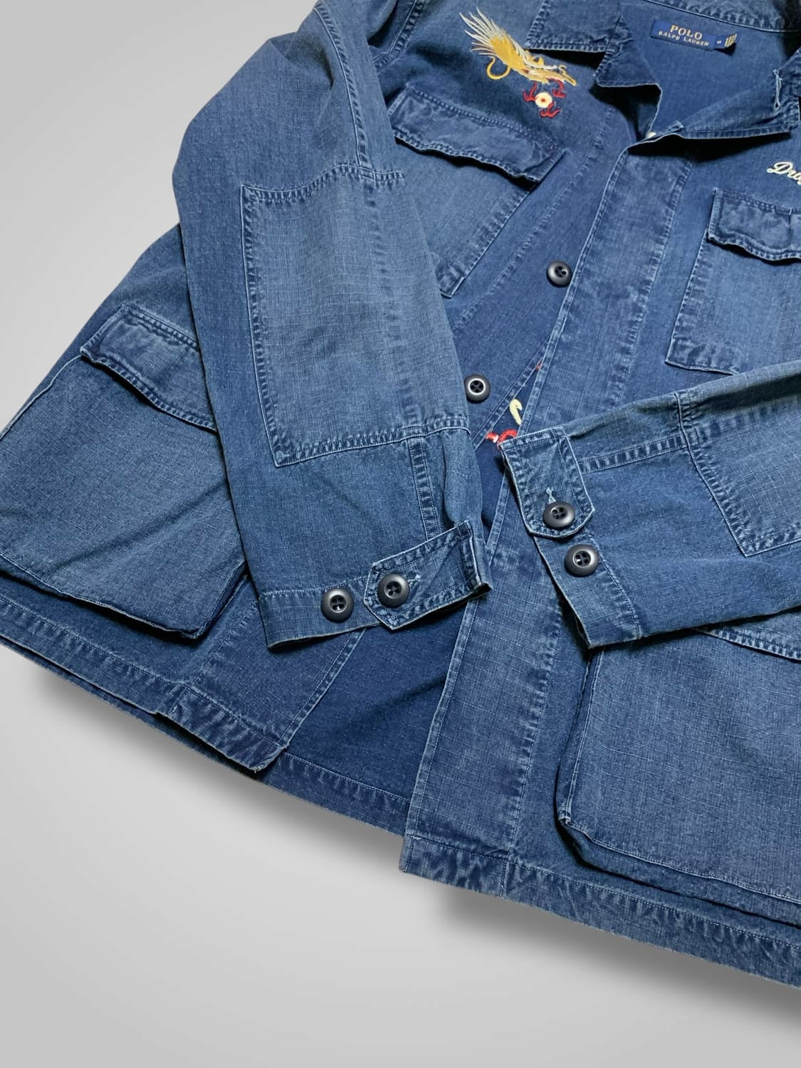 [M]폴로 드래곤 라이더스 하와이안 자수 데님 워크 자켓 상품이미지6