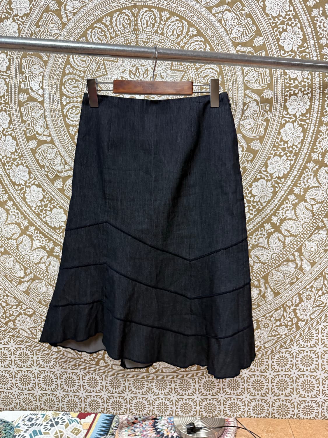 Haaren 제페니즈 빈티지 여성 진청미디스커트  상품이미지3