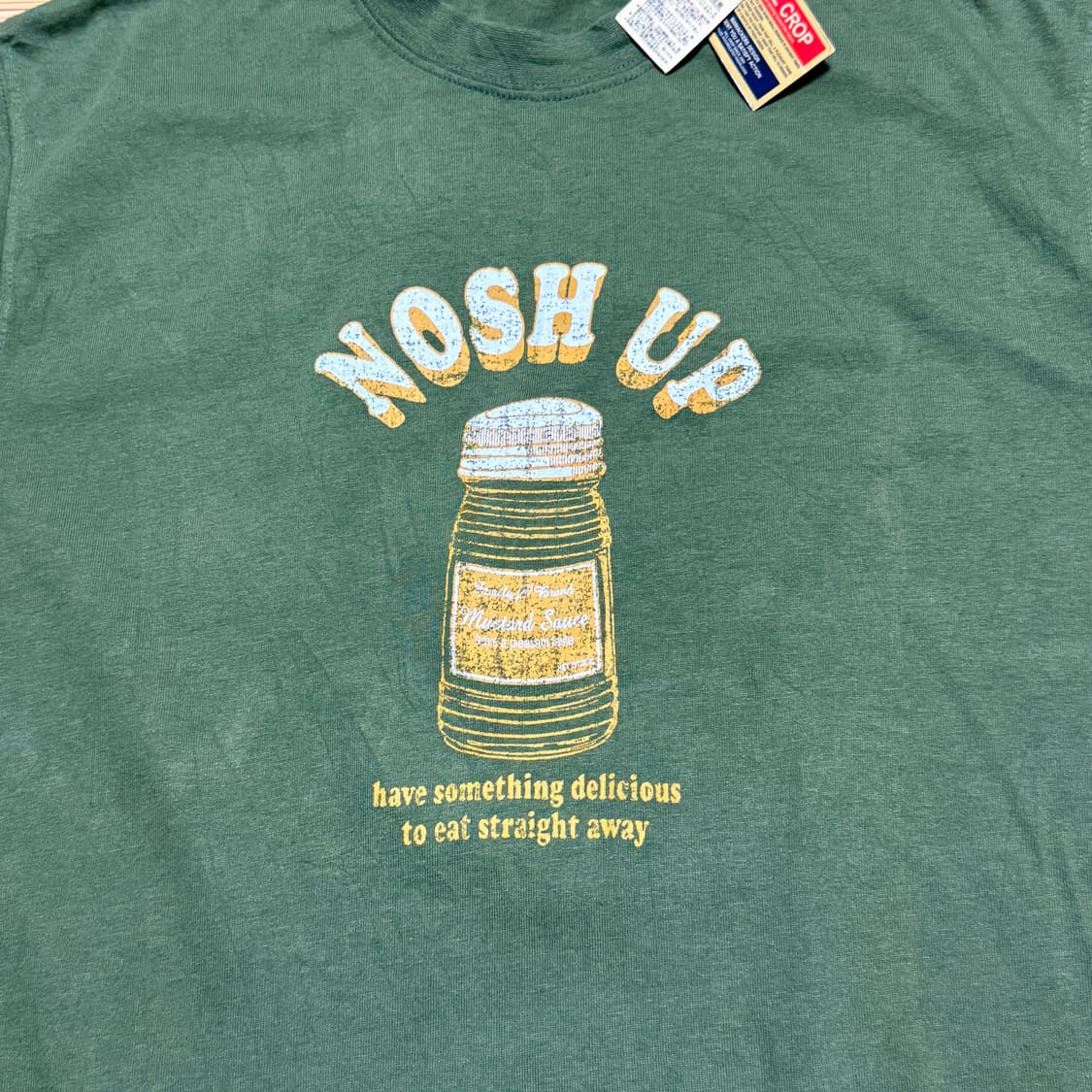NOSH UP 카키 그린 그래픽 반팔 티셔츠 m 상품이미지4
