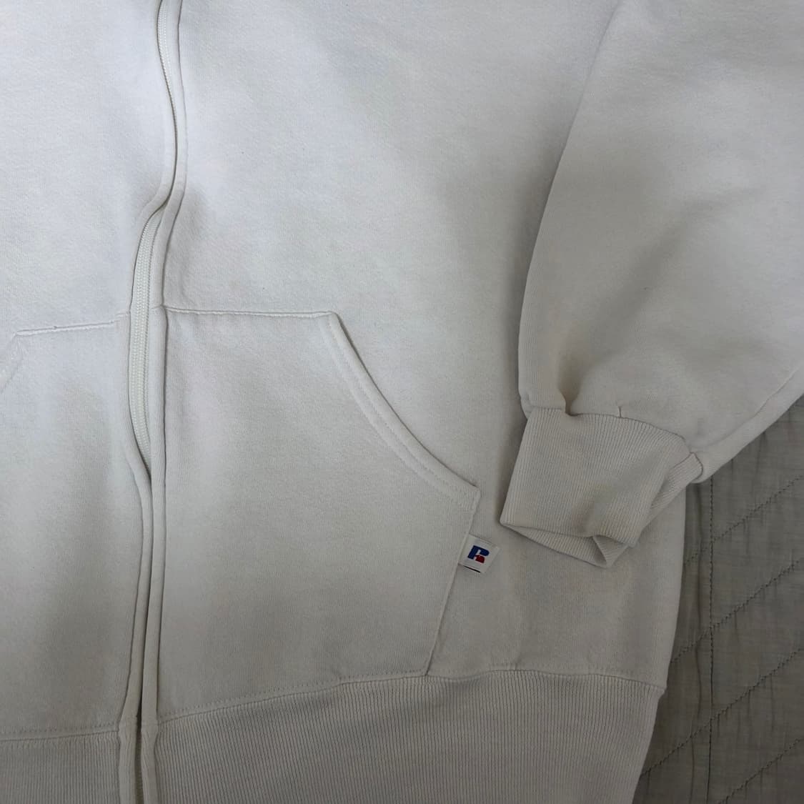 [XL]  90s 러셀 애슬레틱 화이트 후드집업 ver. 미듐컨디션 상품이미지2