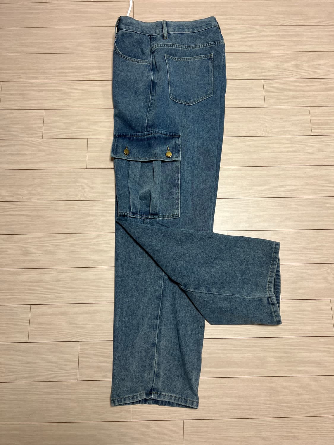 데님 카고 팬츠 / 스트링 디테일 와이드핏 청바지 / 29 상품이미지3