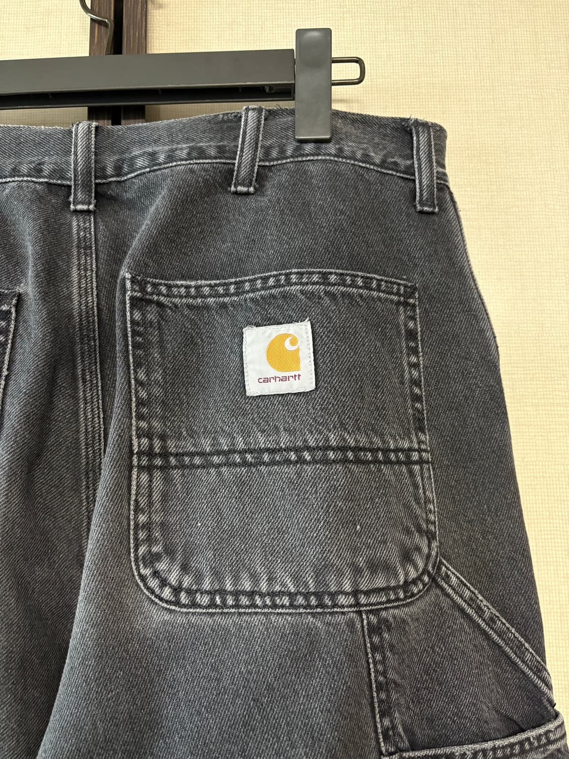 (34x32) 칼하트 wip 더블니 헤비 스톤 워시 워크팬츠(블랙) 상품이미지3