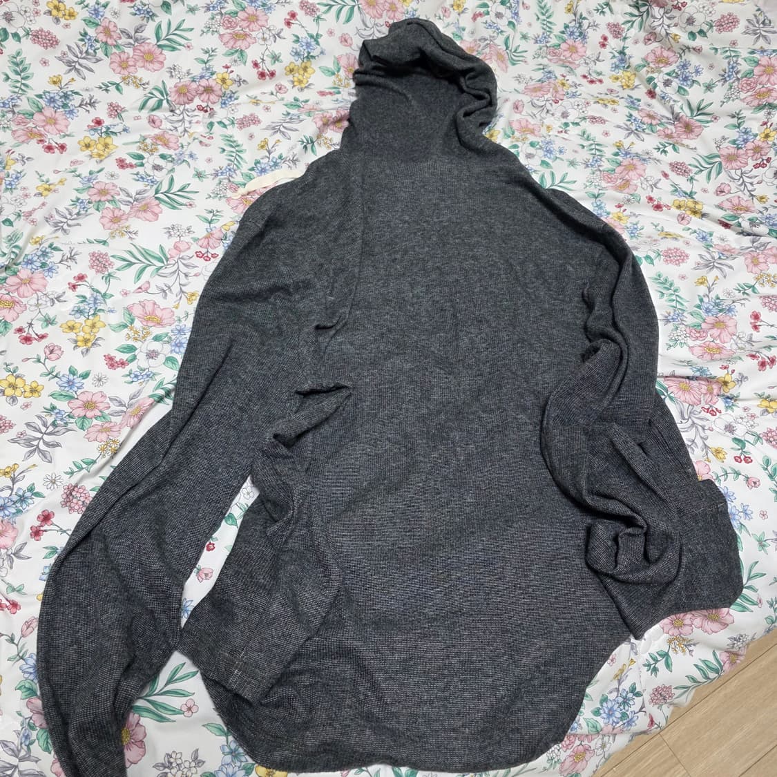 홀리스터)미국빈티지 와투케 y2k 대대장 그레이 올드스쿨 긴팔니트 후드티 상품이미지5