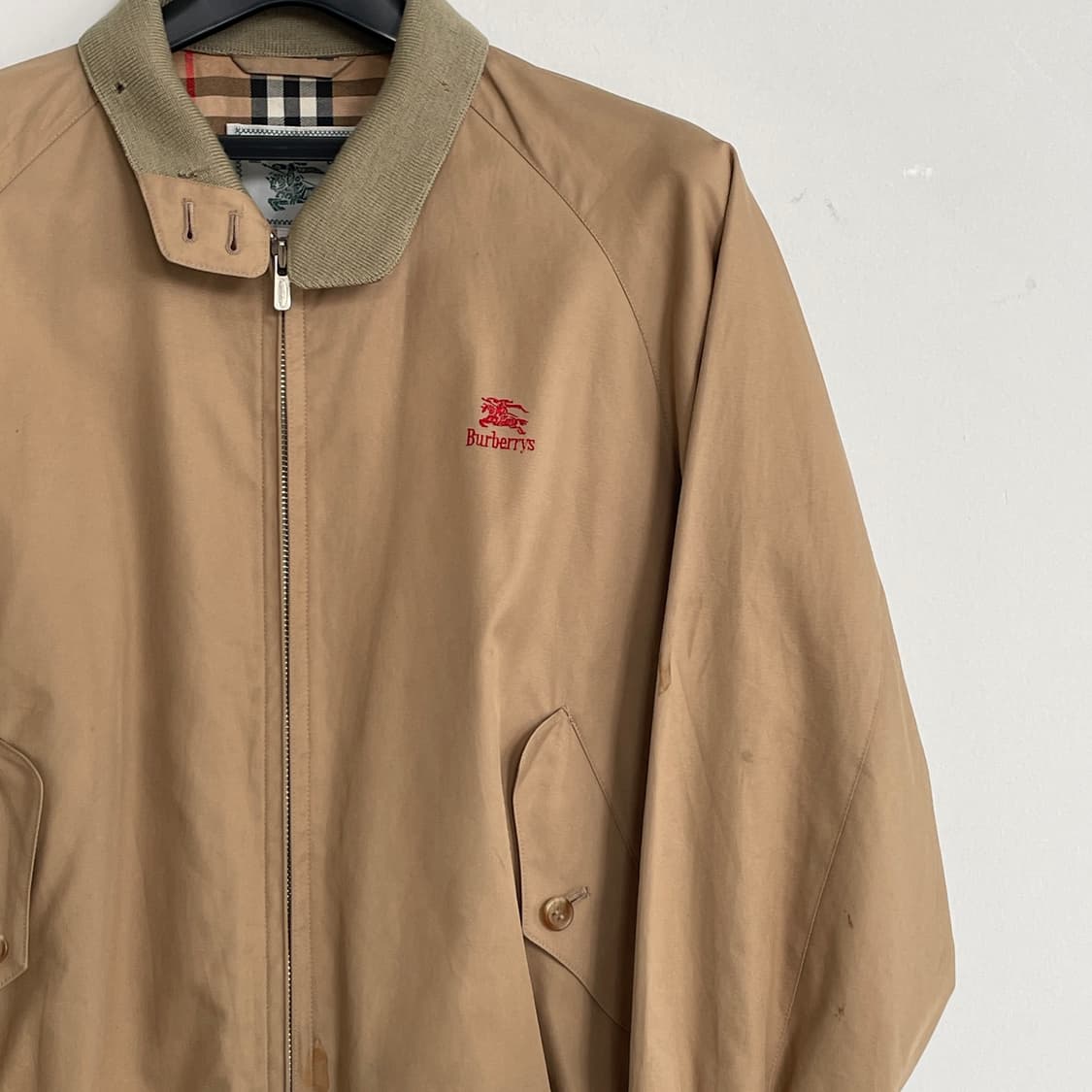 버버리 베이지 안감 체크 블루종 G-9 스타일 상품이미지4