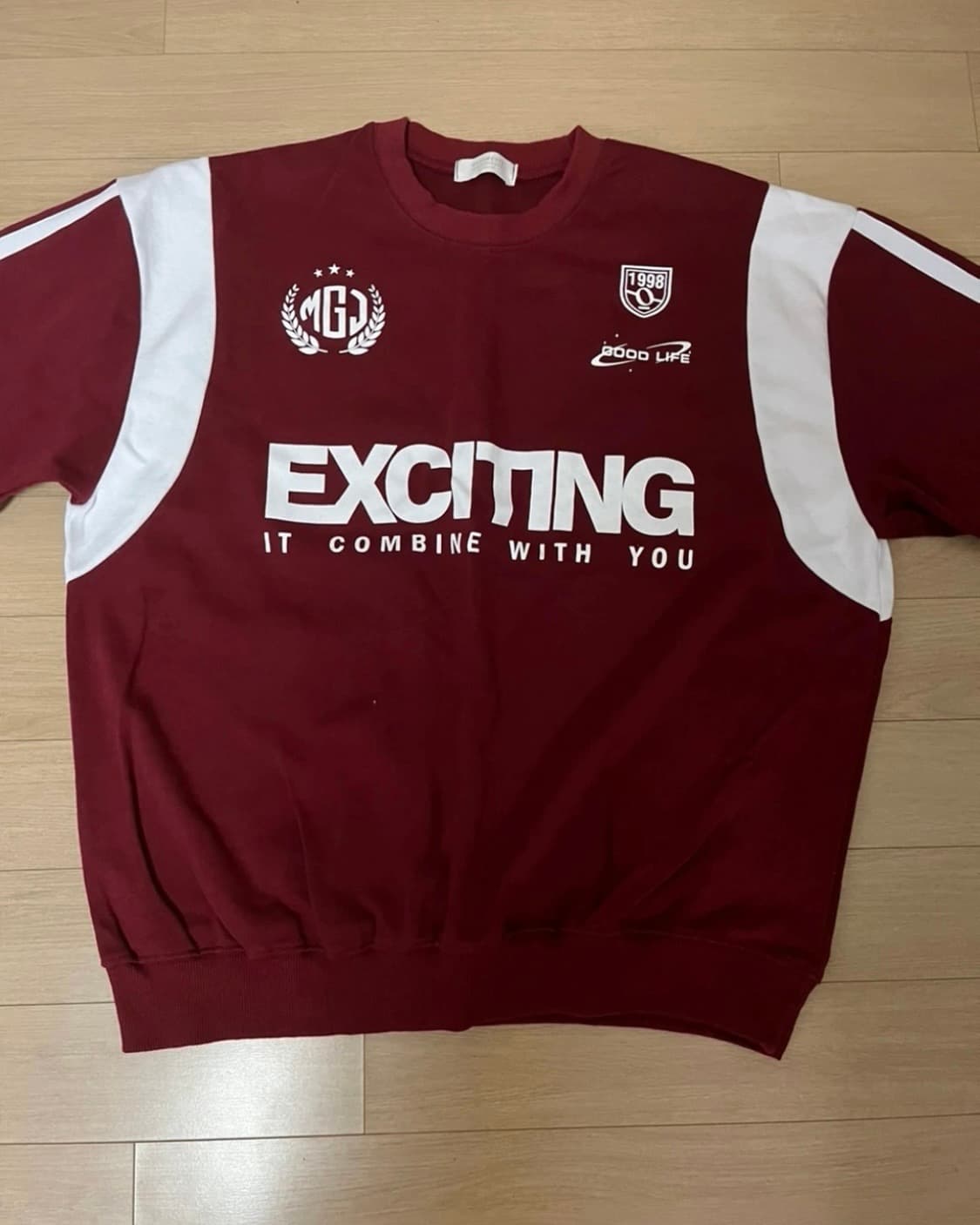 버건디 블록코어 맨투맨 상품이미지1