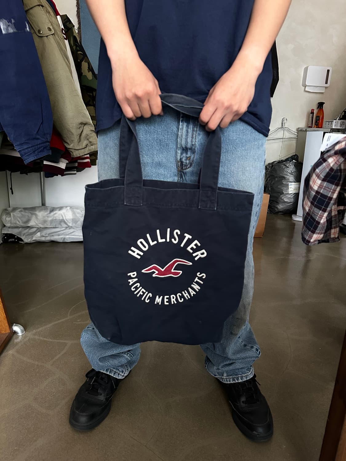 홀리스터 로고 캔버스 토트백 상품이미지3