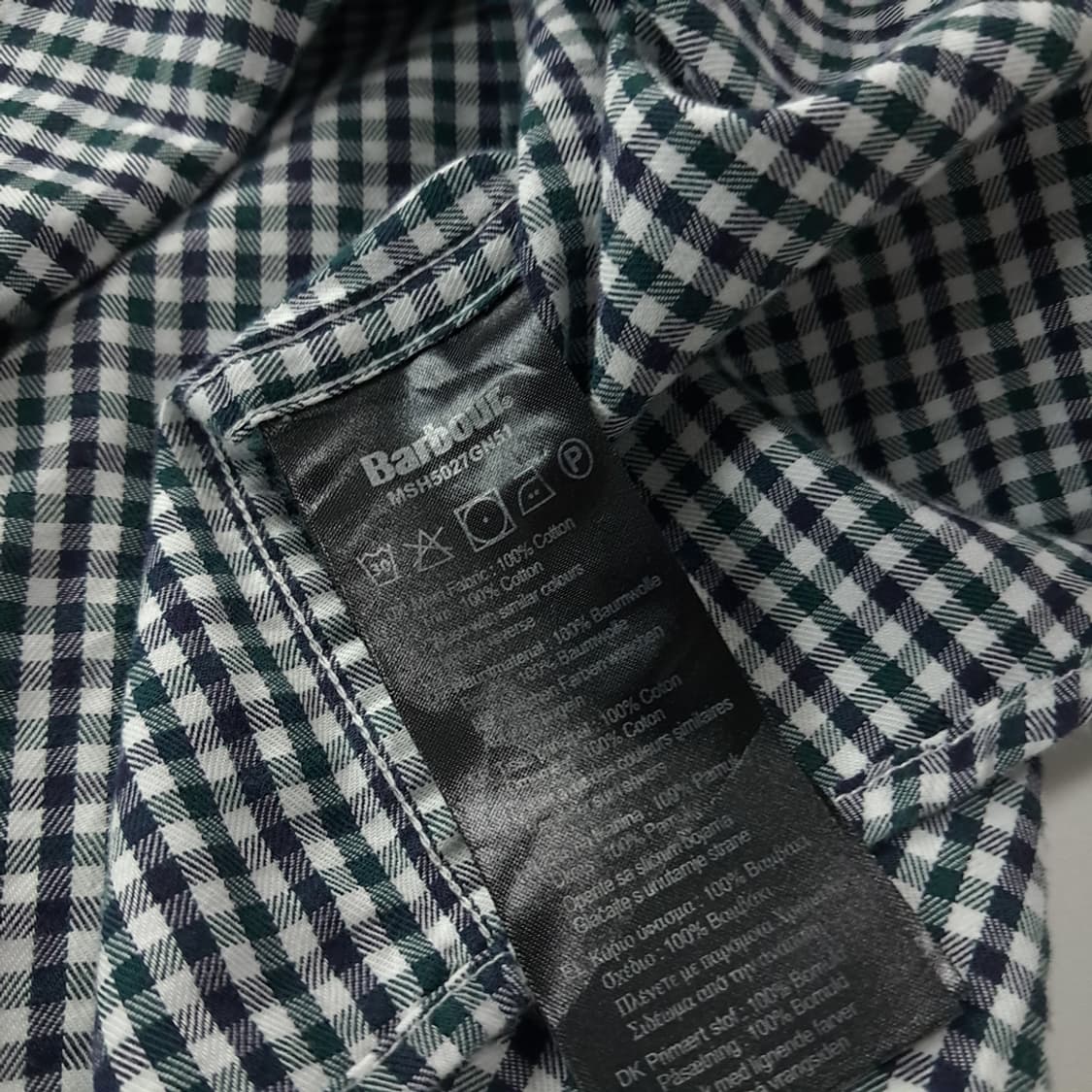 CK434 XL 바버 마이크로체크 테일러드핏 셔츠 남방 상품이미지5