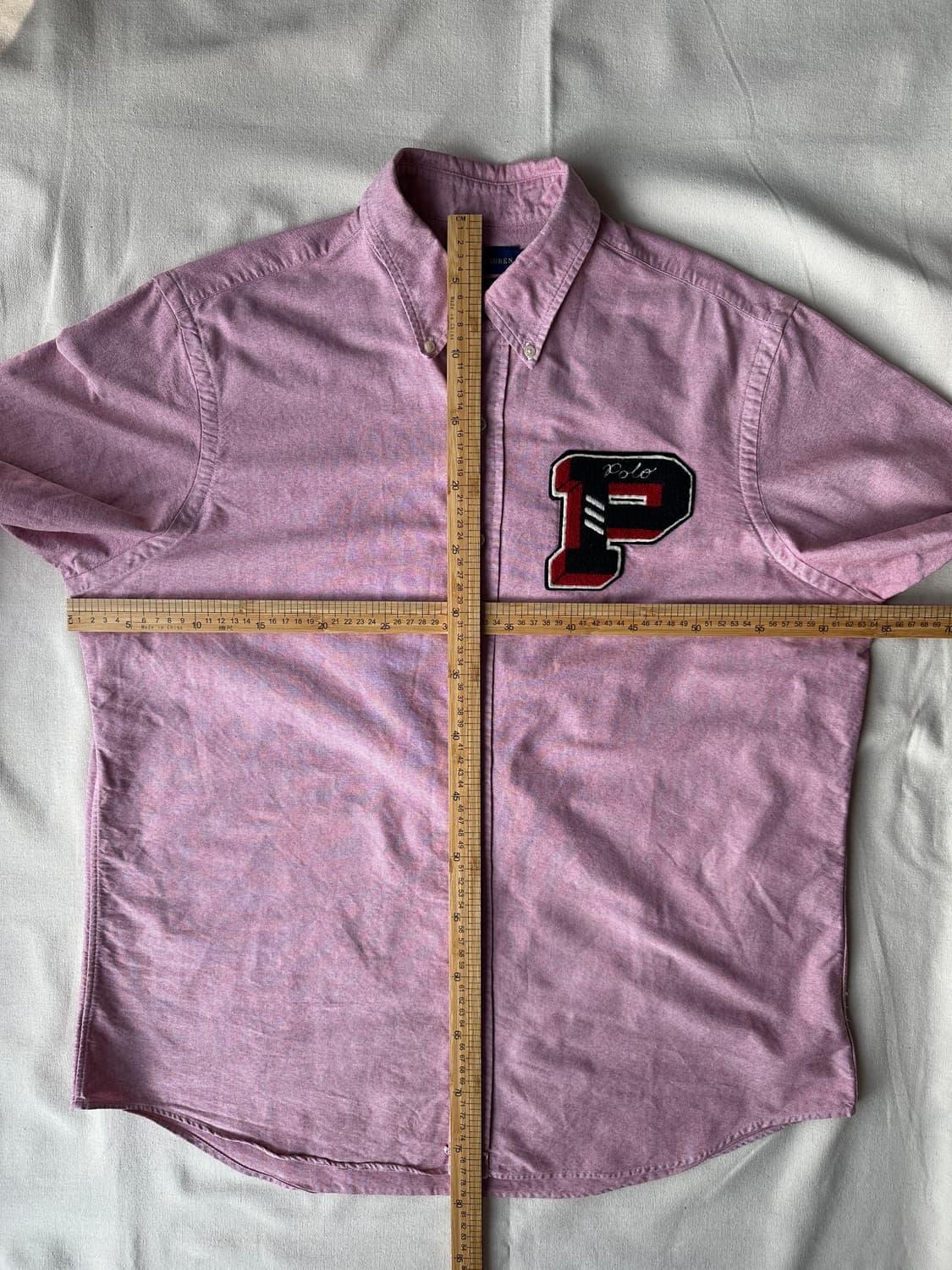 XL 폴로 P로고 와펜 옥스포드 셔츠 핑크 상품이미지10