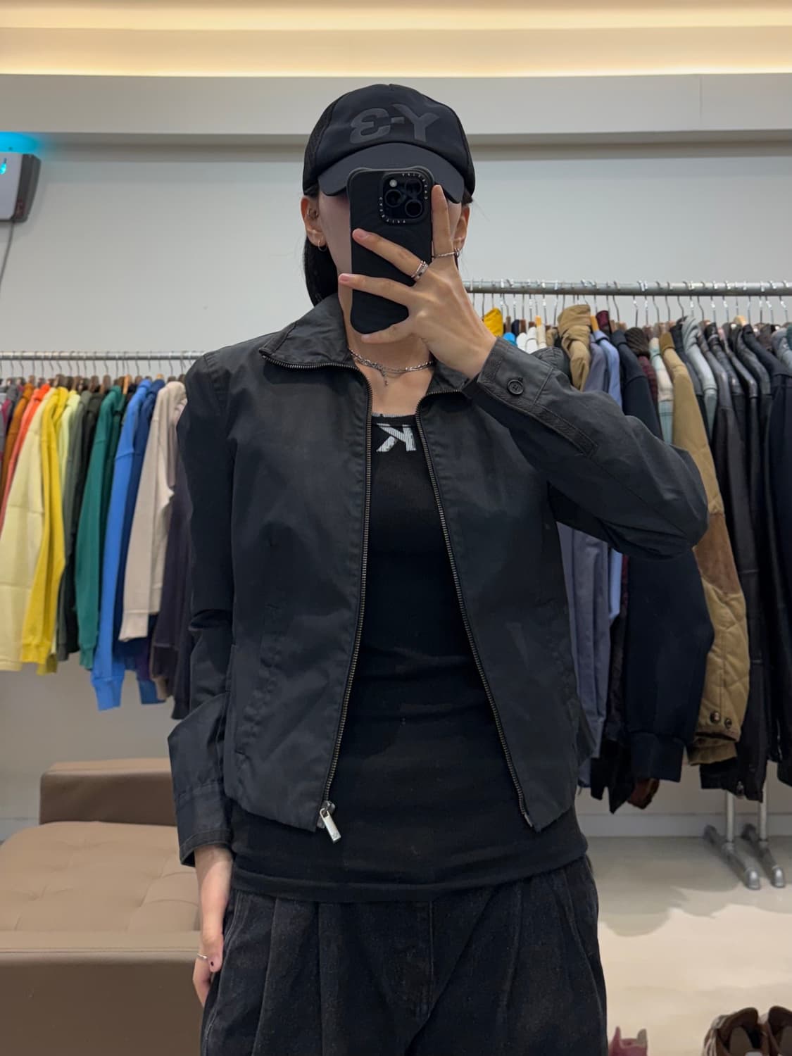 아르마니 익스체인지 코티드 하이넥 크롭 집업 상품이미지5