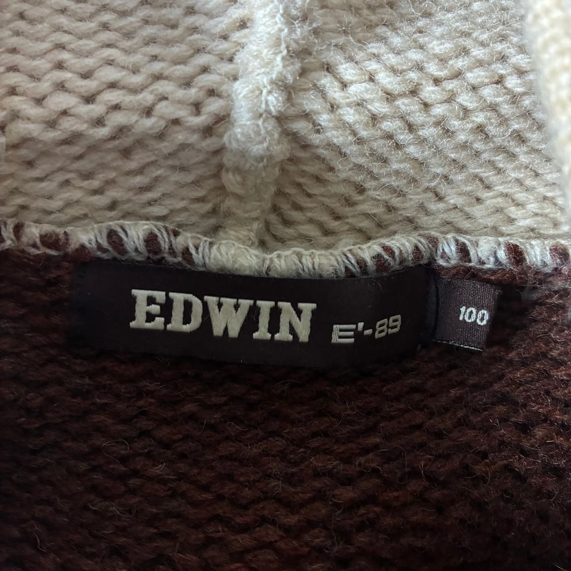 Edwin 에드윈 90‘s 울 브라운 니트후드집업 상품이미지7