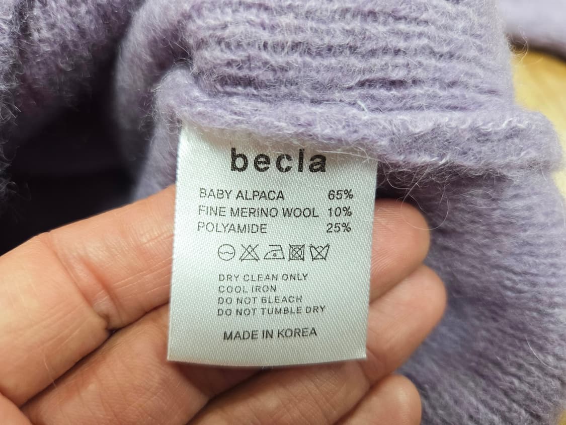 비클라(becla) 퍼플 베이비알파카 울 니트 프리사이즈 새상품 상품이미지7