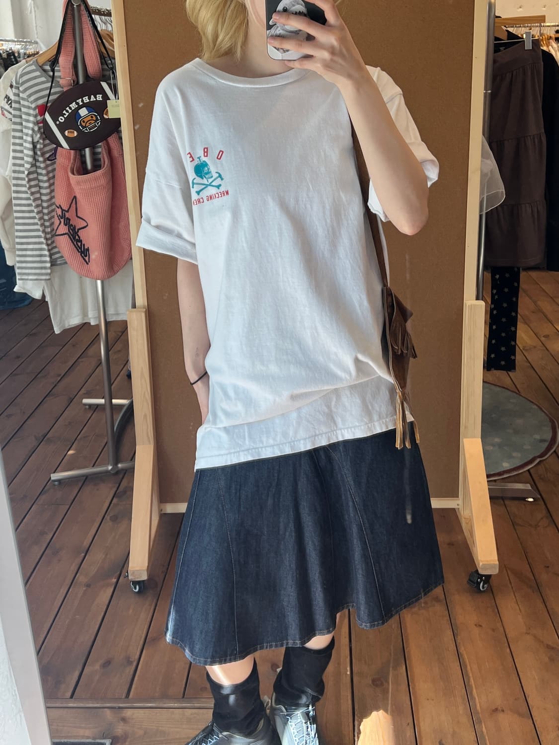 오베이 화이트 스켈레톤 반팔 상품이미지3