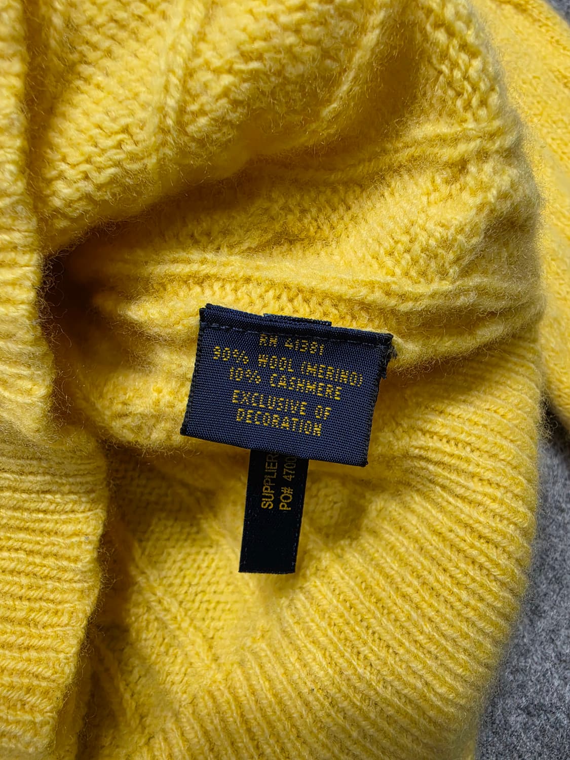 폴로 랄프로렌 케이블 꽈배기 울 캐시미어 혼방 브이넥 니트 M 상품이미지7