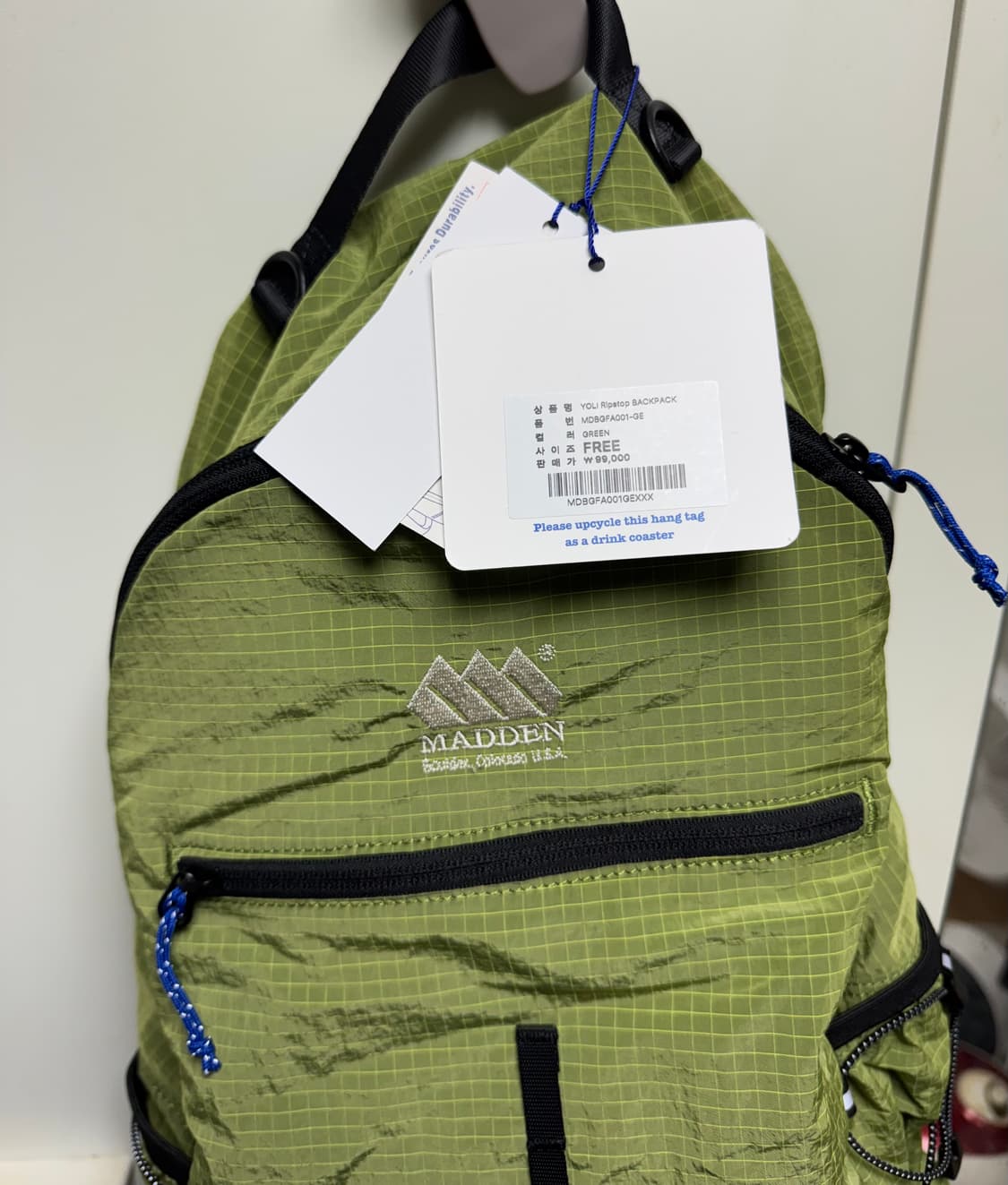 매든 욜리 립스탑 백팩 그린 상품이미지4