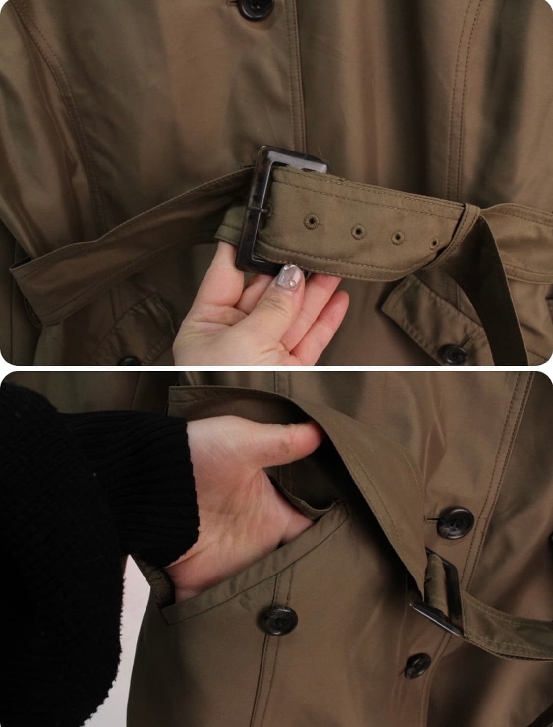 빈티지 반코트 반트렌치코트 야상 자켓 상품이미지3