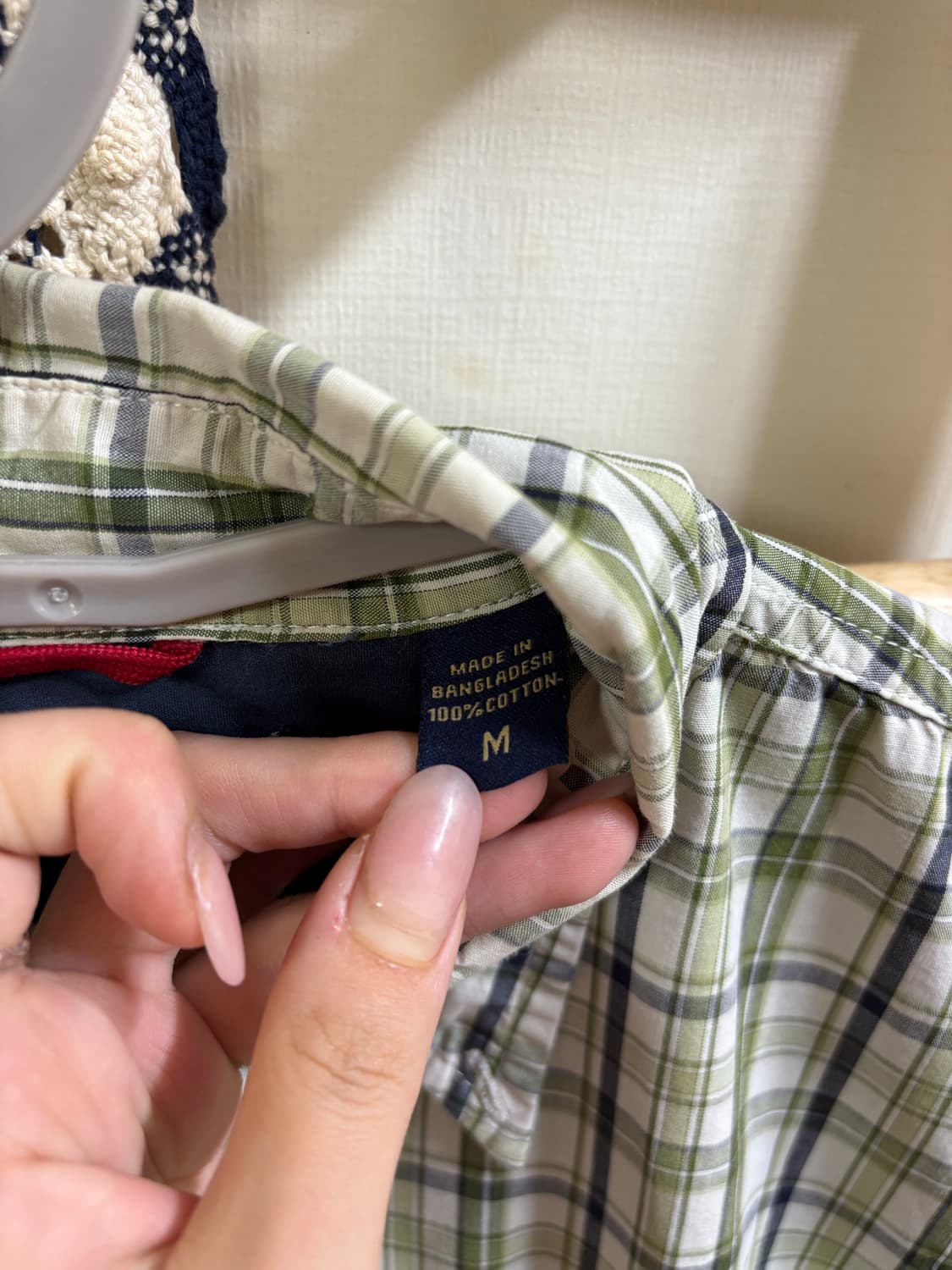 랭귤러 카키 체크 반팔 셔츠 상품이미지4